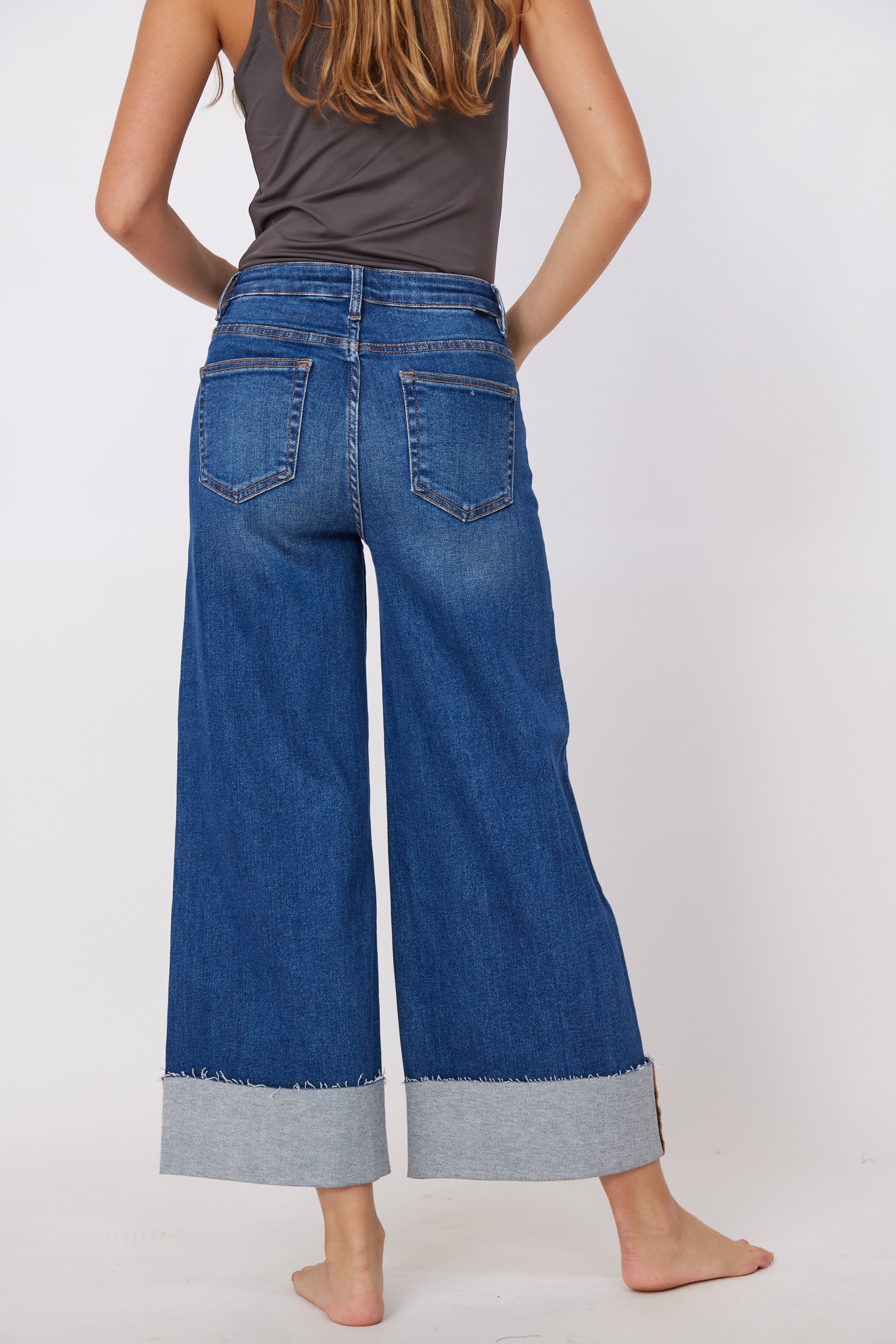 SALE - Tanner Risen Cuffed Wide Leg Jeans