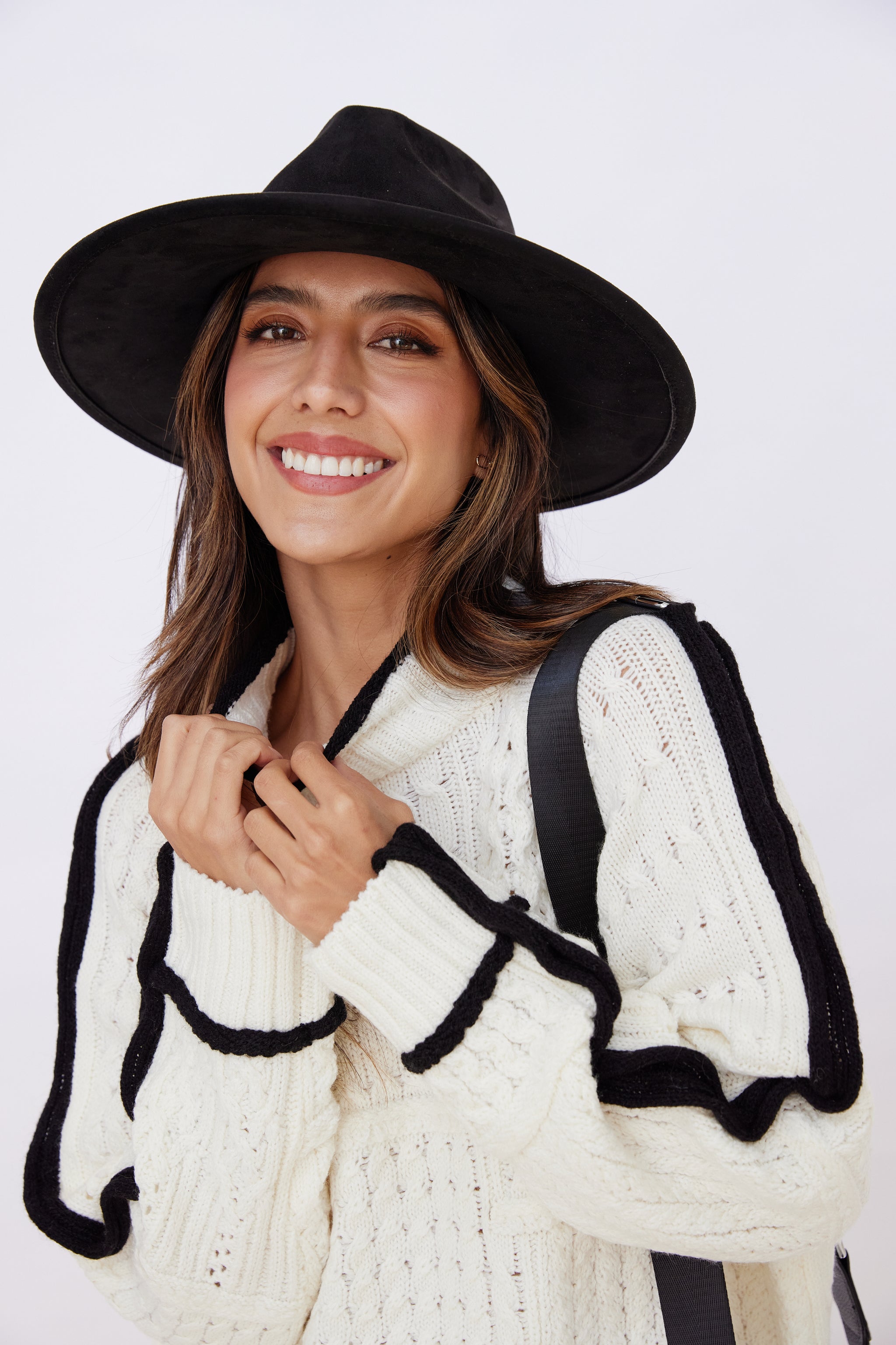 Atlas Faux Suede Fedora with Braided Band – fab display picture 1