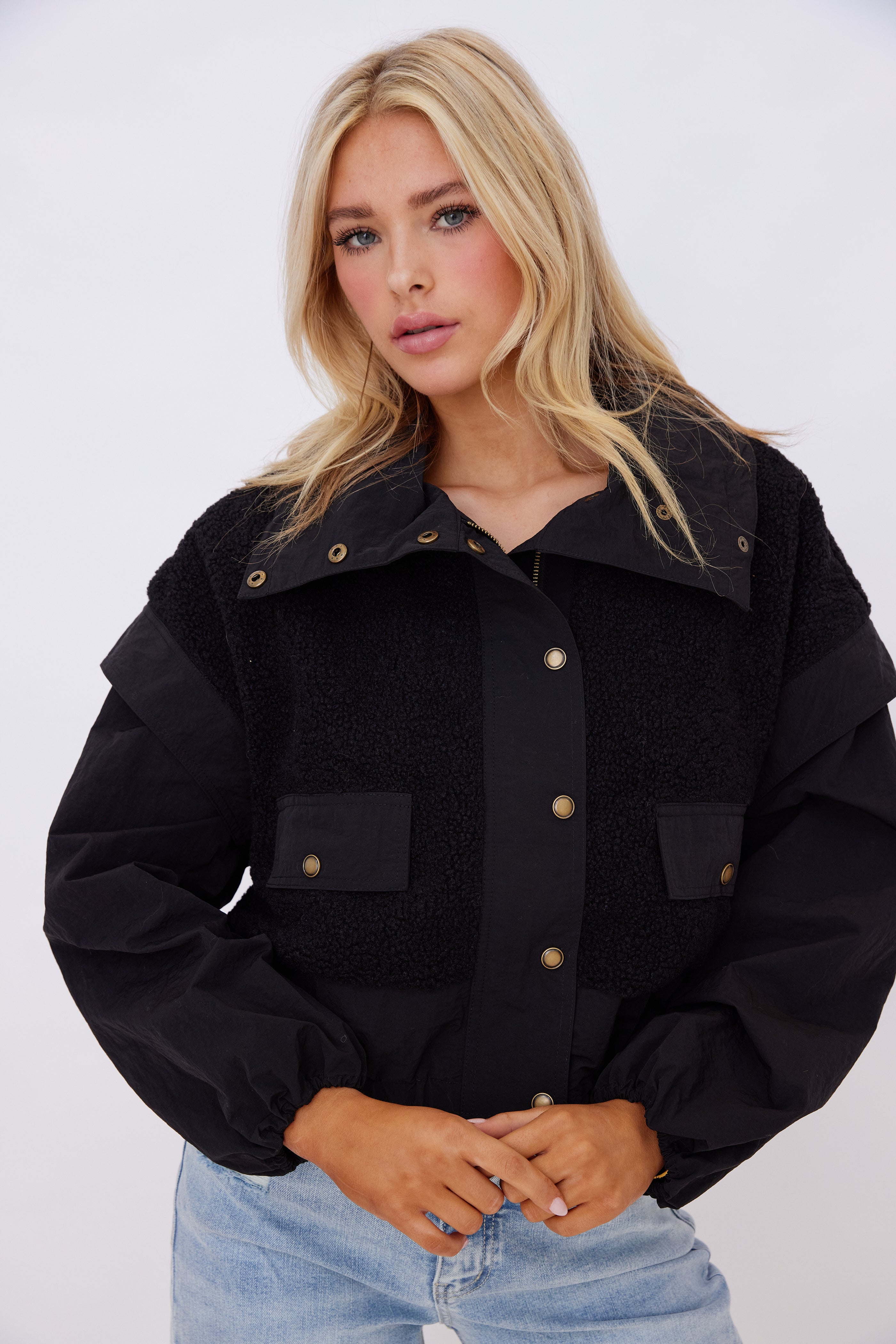 SALE - Roman Wind Breaker Mock Neck Jacket