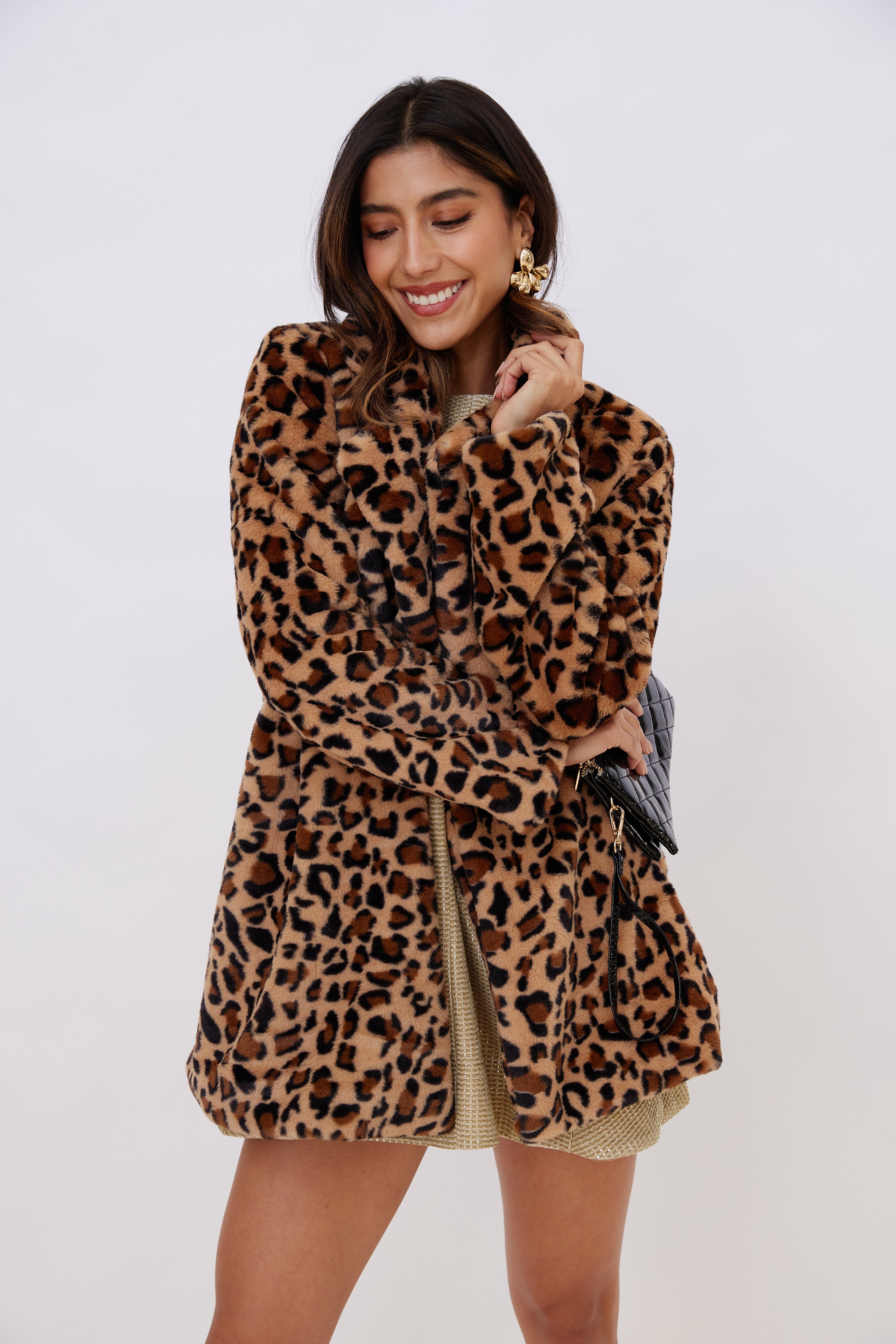 SALE - Kendall Faux Fur Cheetah Long Coat