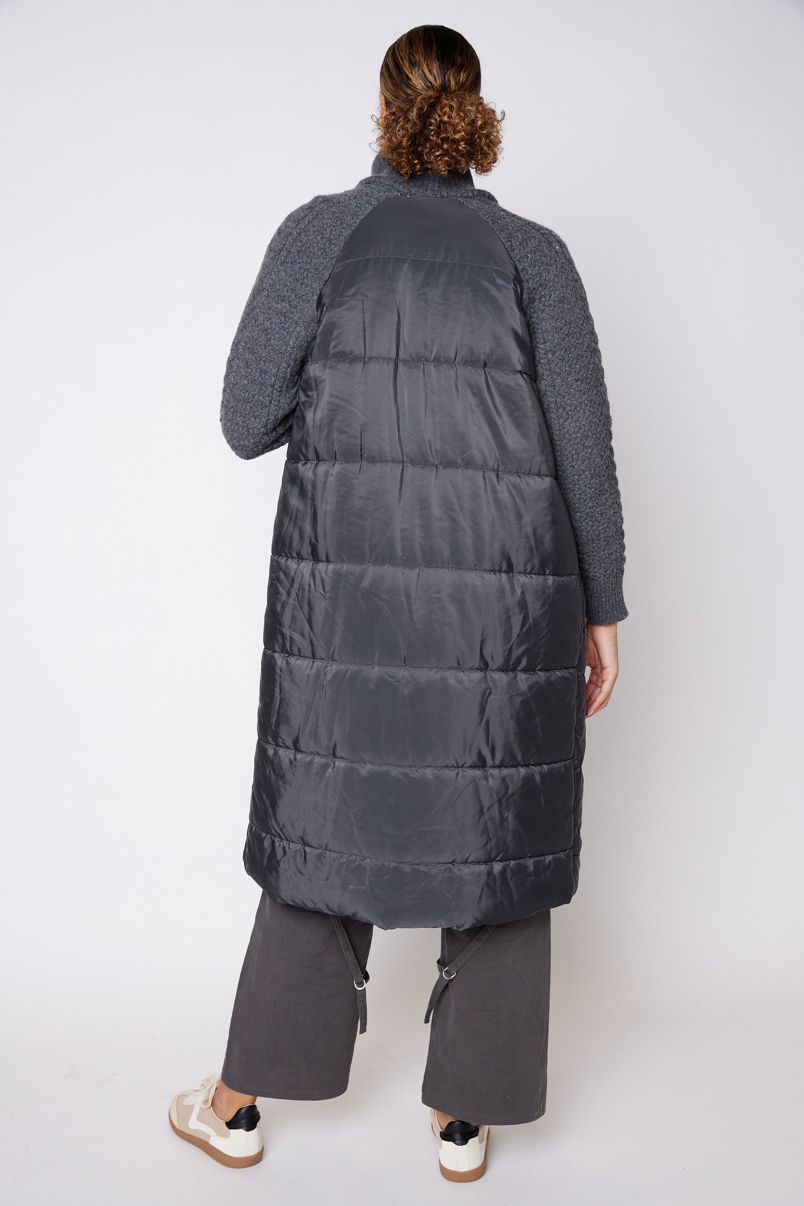 SALE - Bruce Puffer Knit Mixed Media Coat