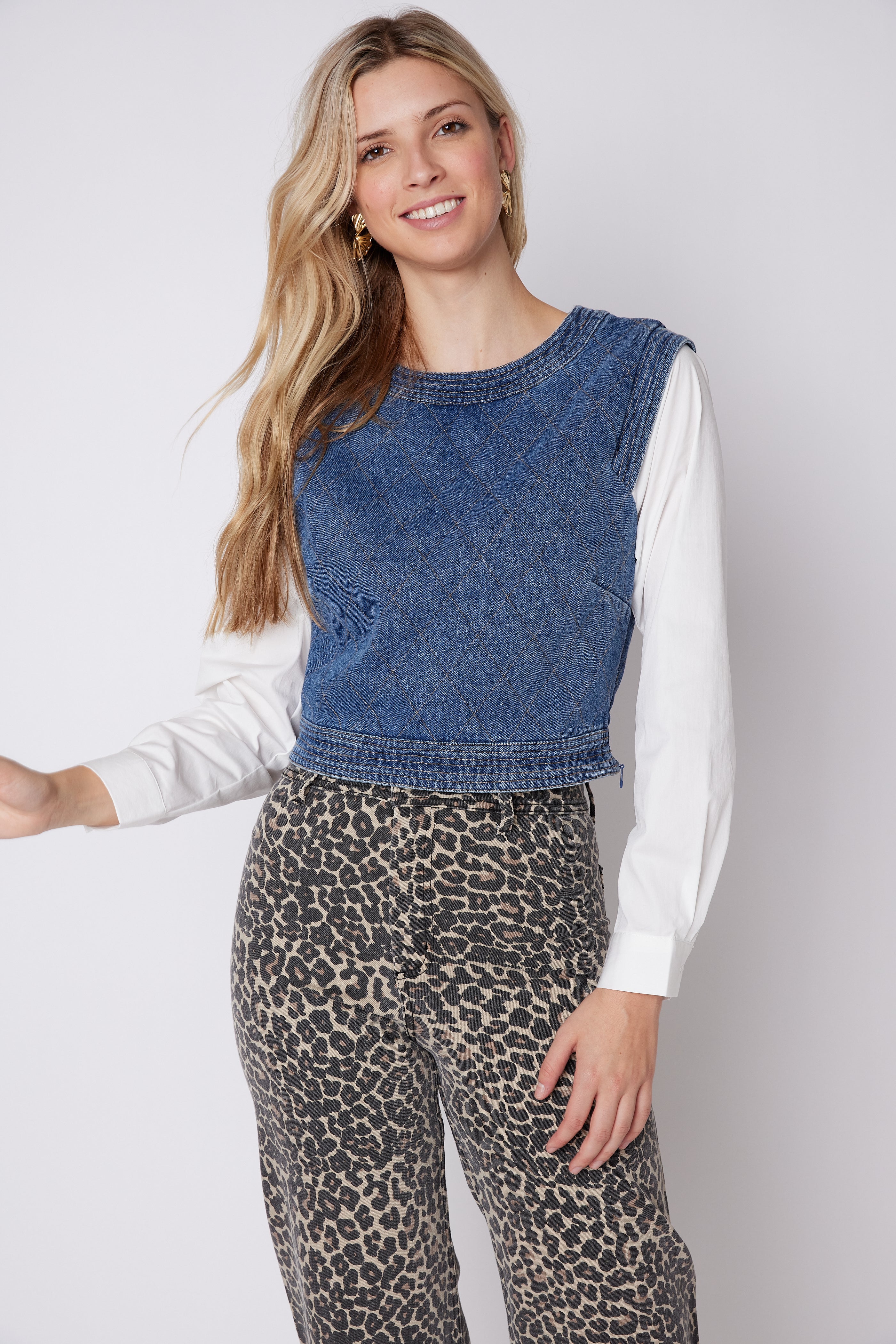 SALE - Sahar Denim Poplin Top