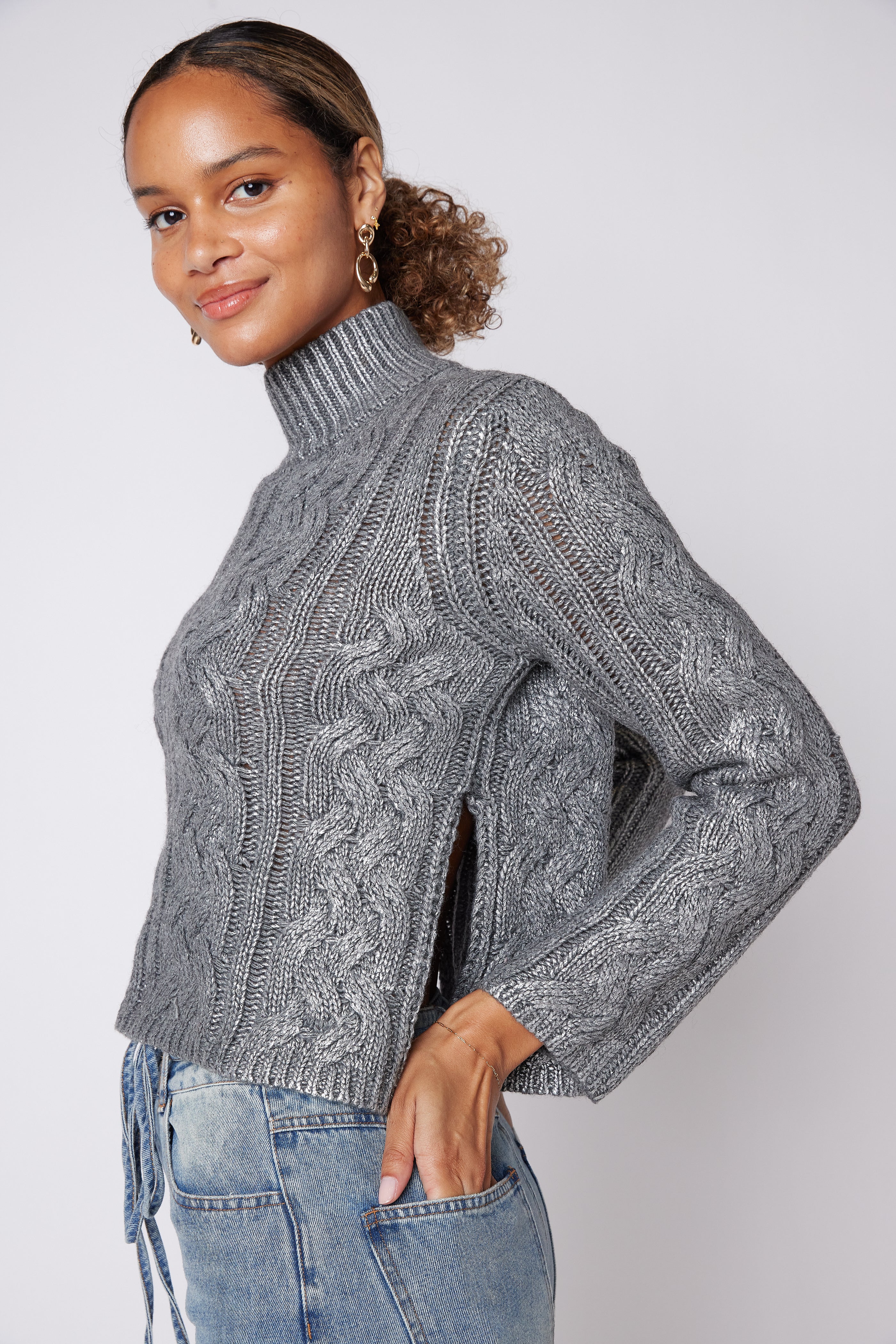 SALE - Keira Turtleneck Cable Sweater