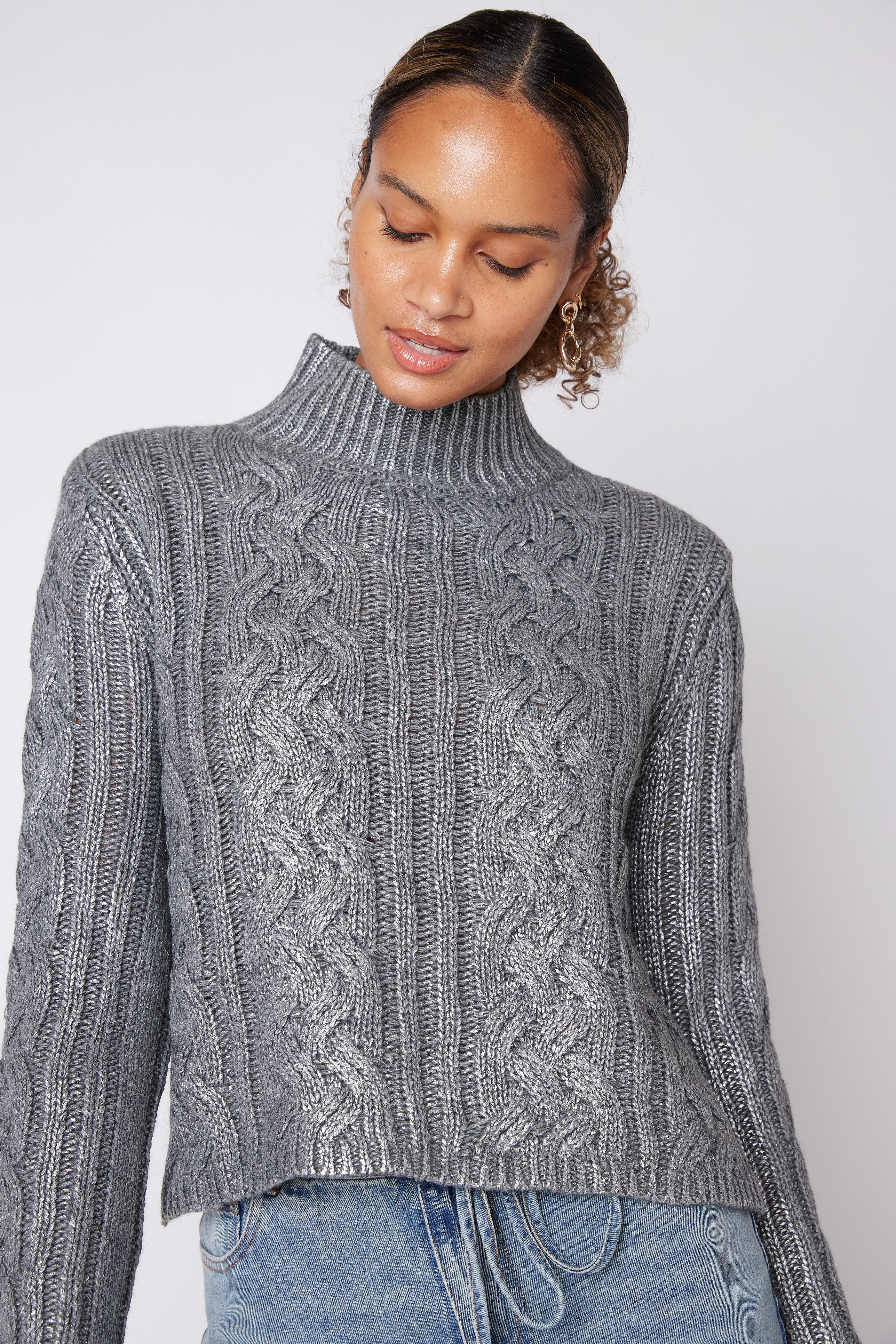 SALE - Keira Turtleneck Cable Sweater