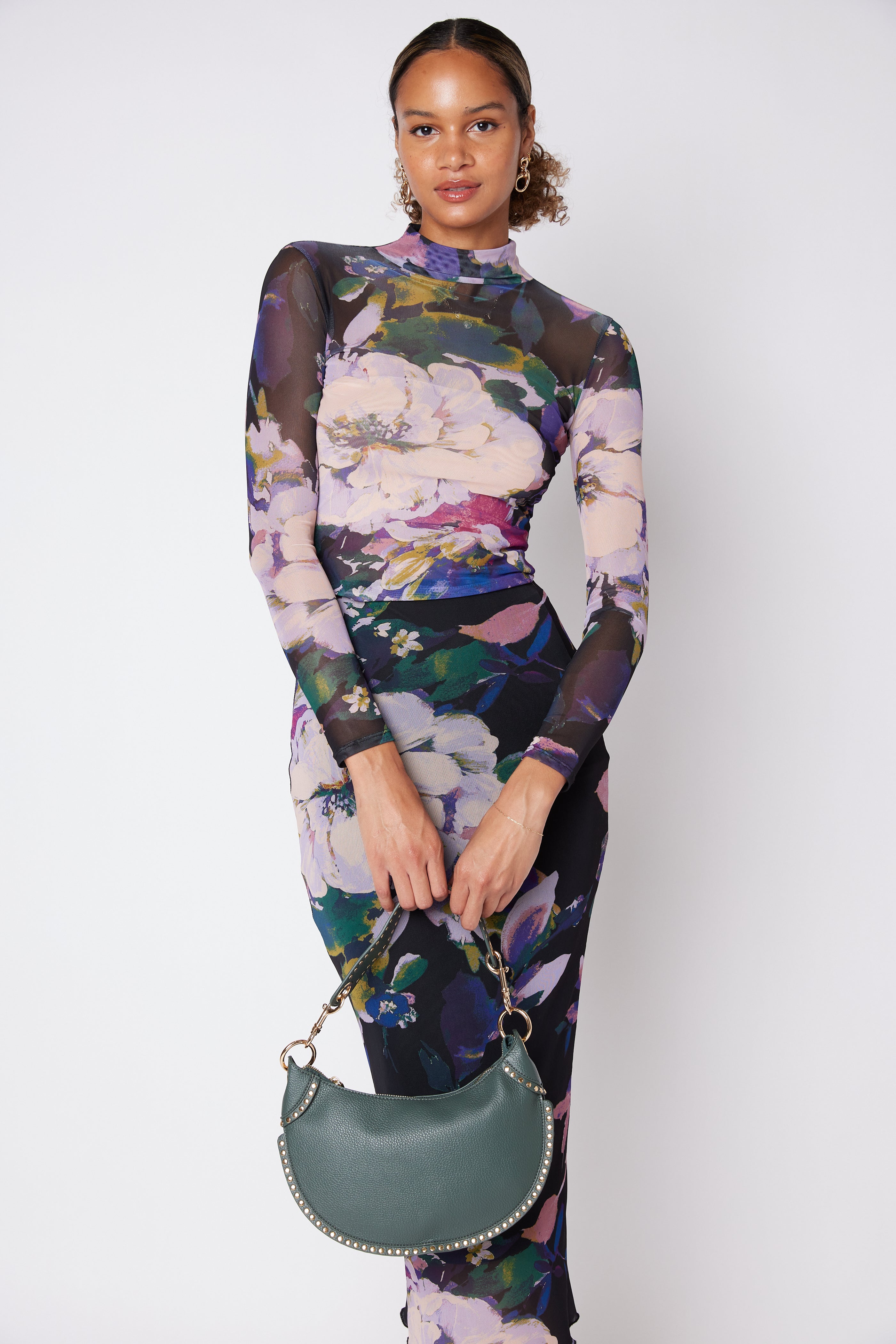 Lewis Floral Fitted Midi Skirt