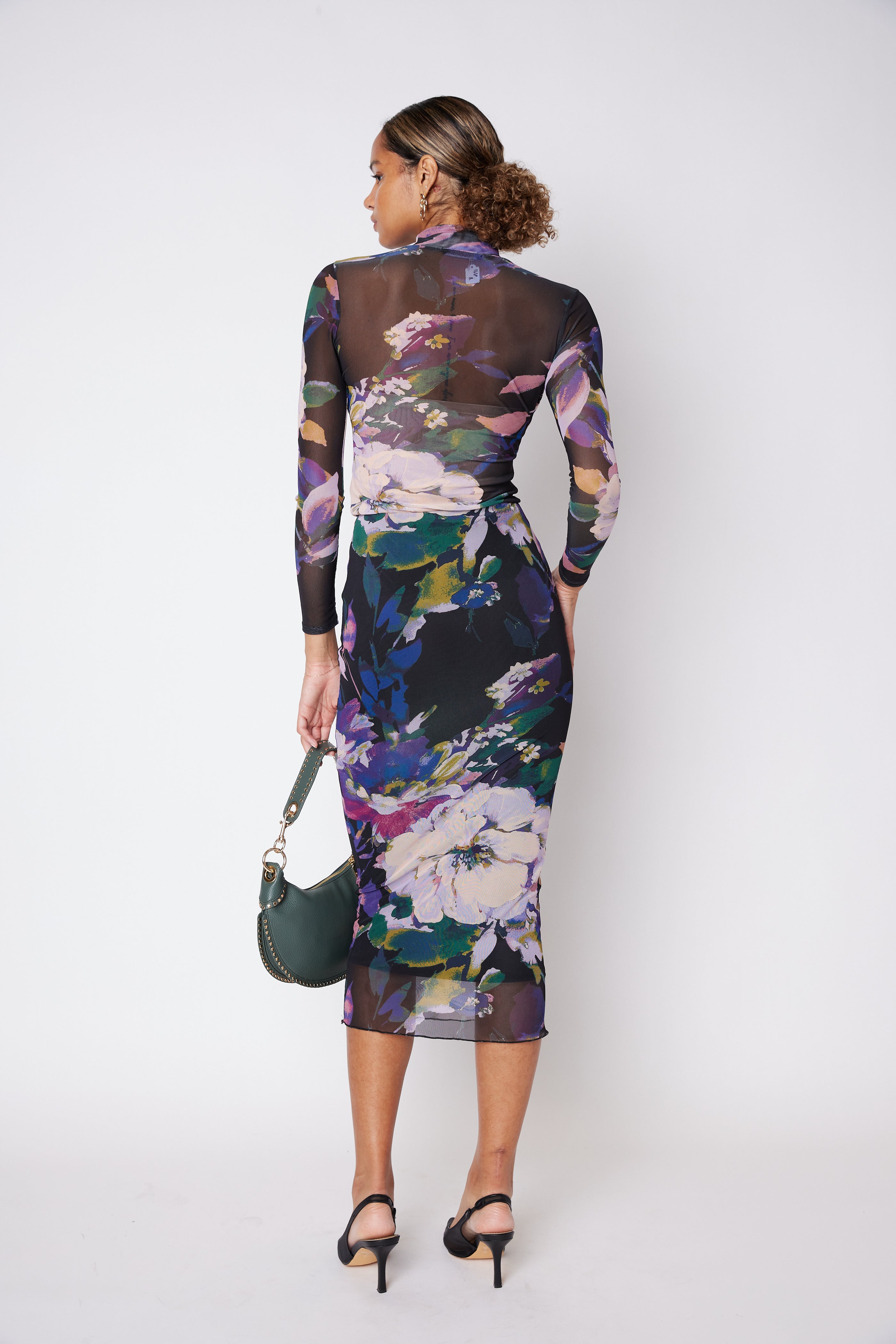 Lewis Floral Fitted Midi Skirt