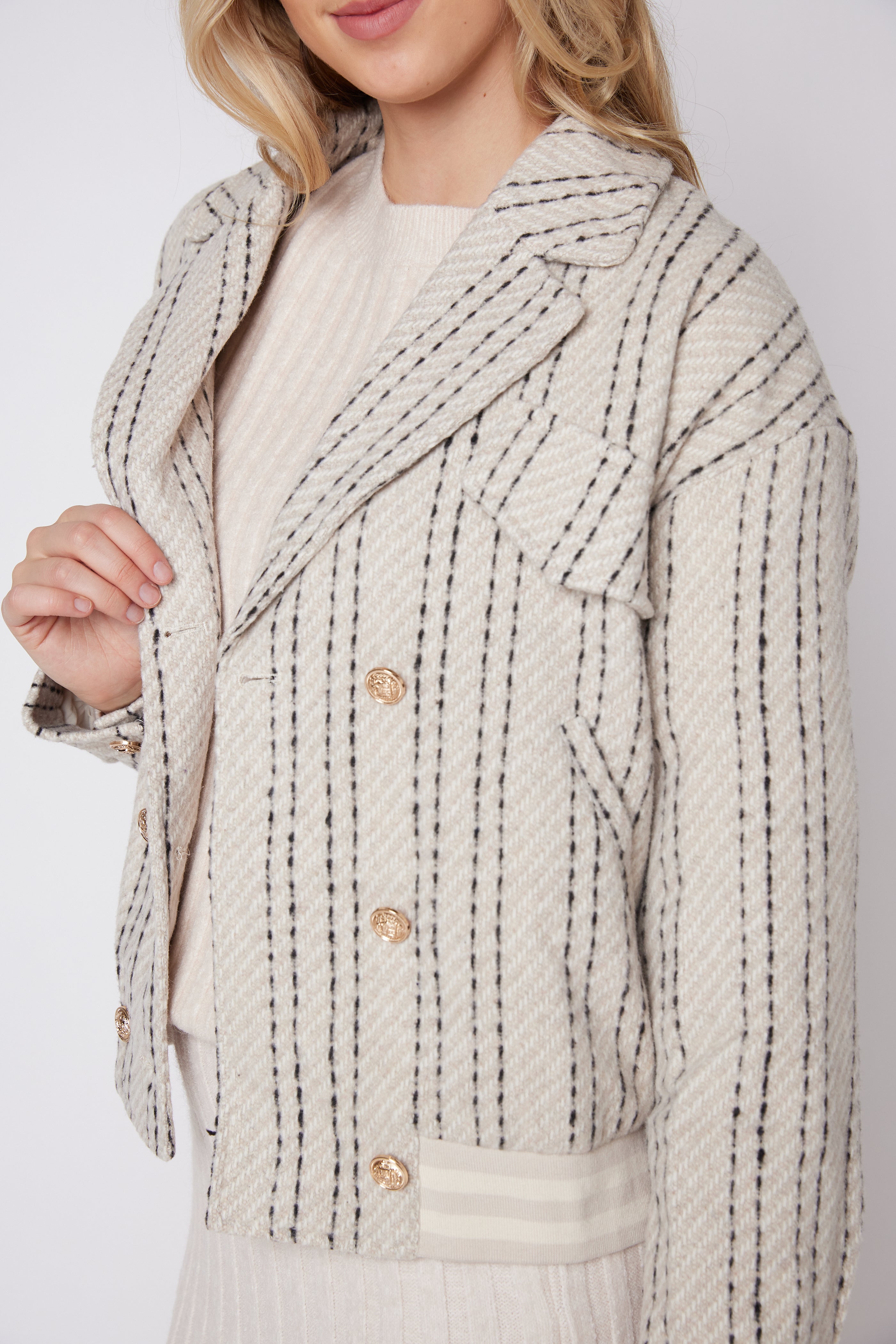 SALE - Lilian Striped Bomber Jacket
