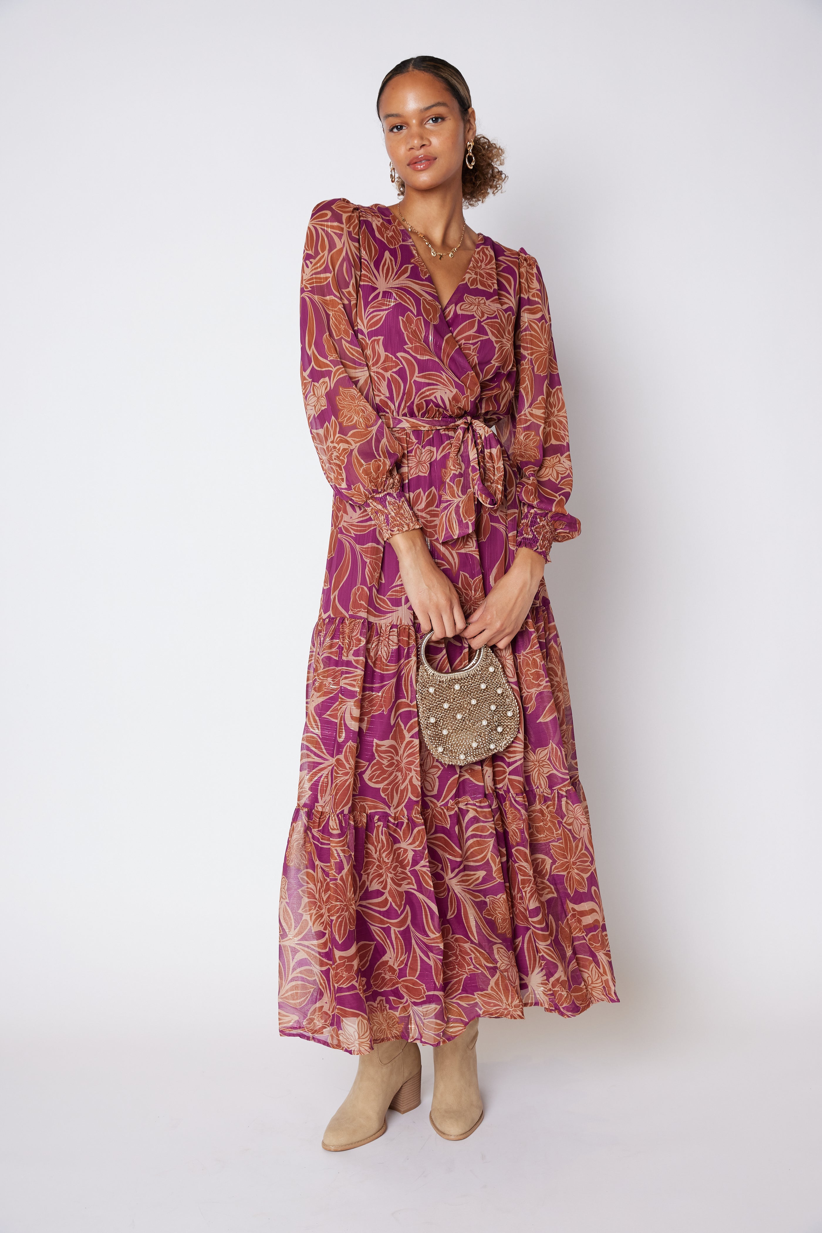 SALE - Glenn Printed Wrap Dress