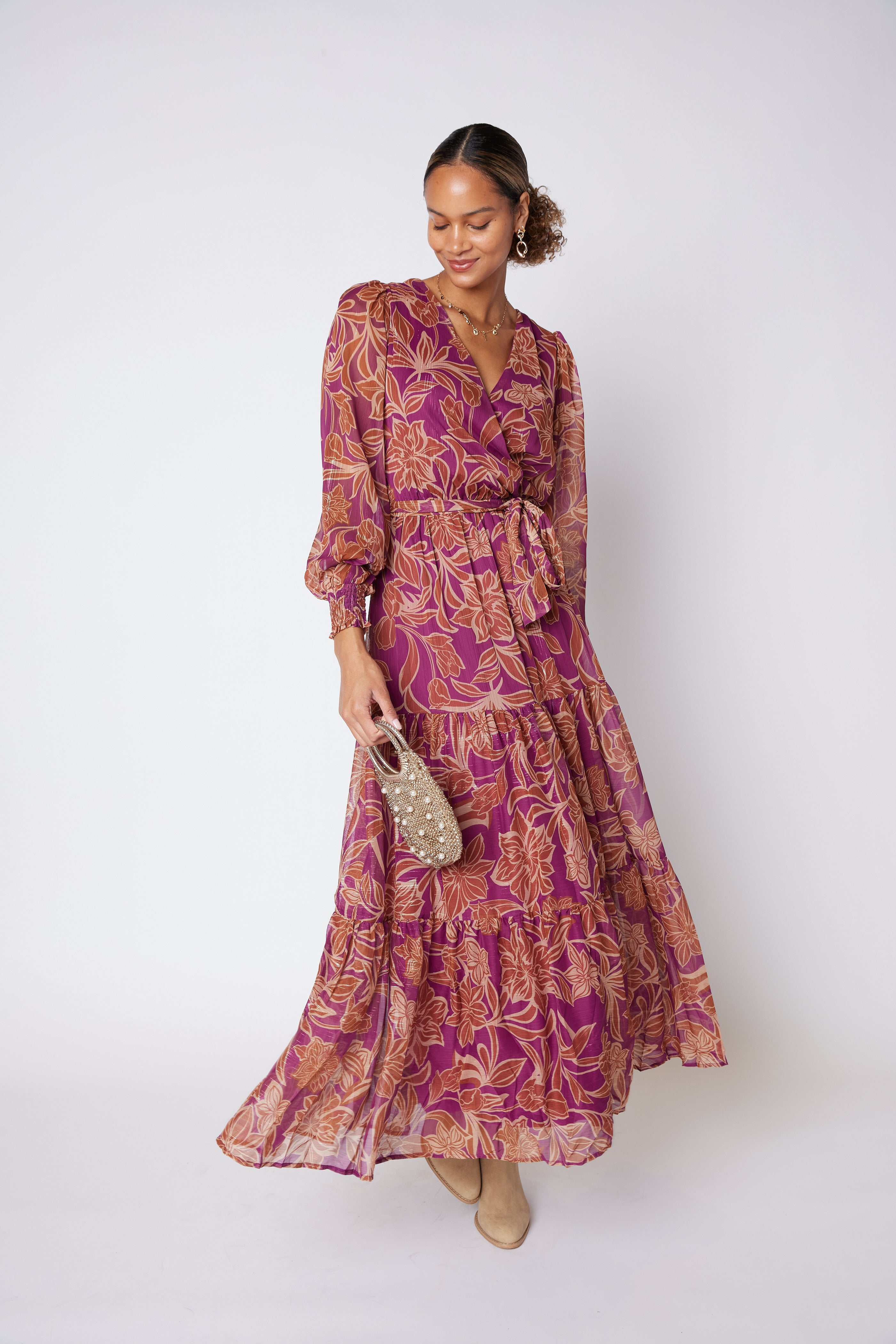 SALE - Glenn Printed Wrap Dress
