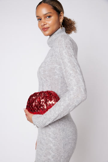fitted lace wedding dress Emera Cabernet Turtleneck Sweater Dress by Priceless main image 1