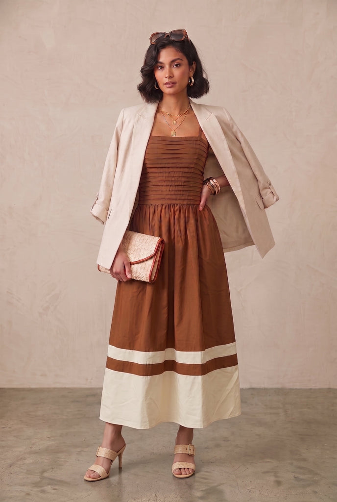 brown and beige dress for women Women's Dresses — Midi, Maxi & Mini aug25-additional ASOS DESIGN one shoulder Sizes:3XL Pleat detailing at the