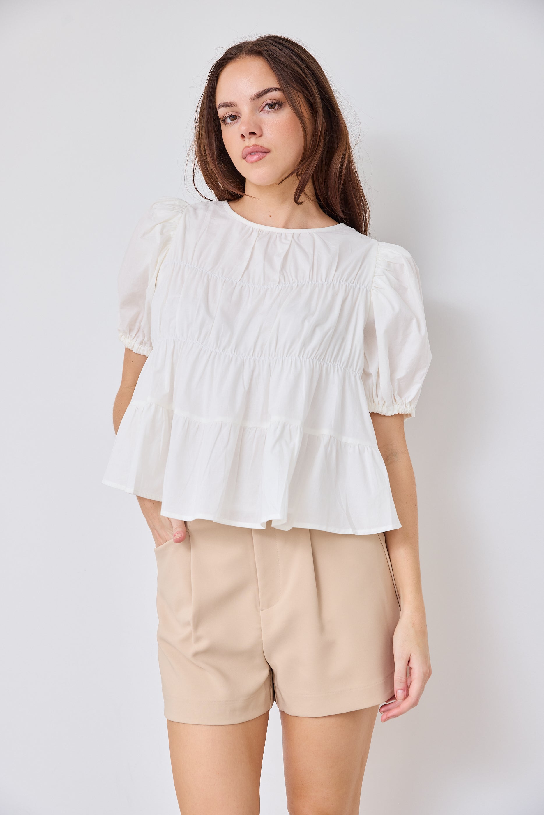 Jazmin Tiered Puff Sleeve Top - fab'rik