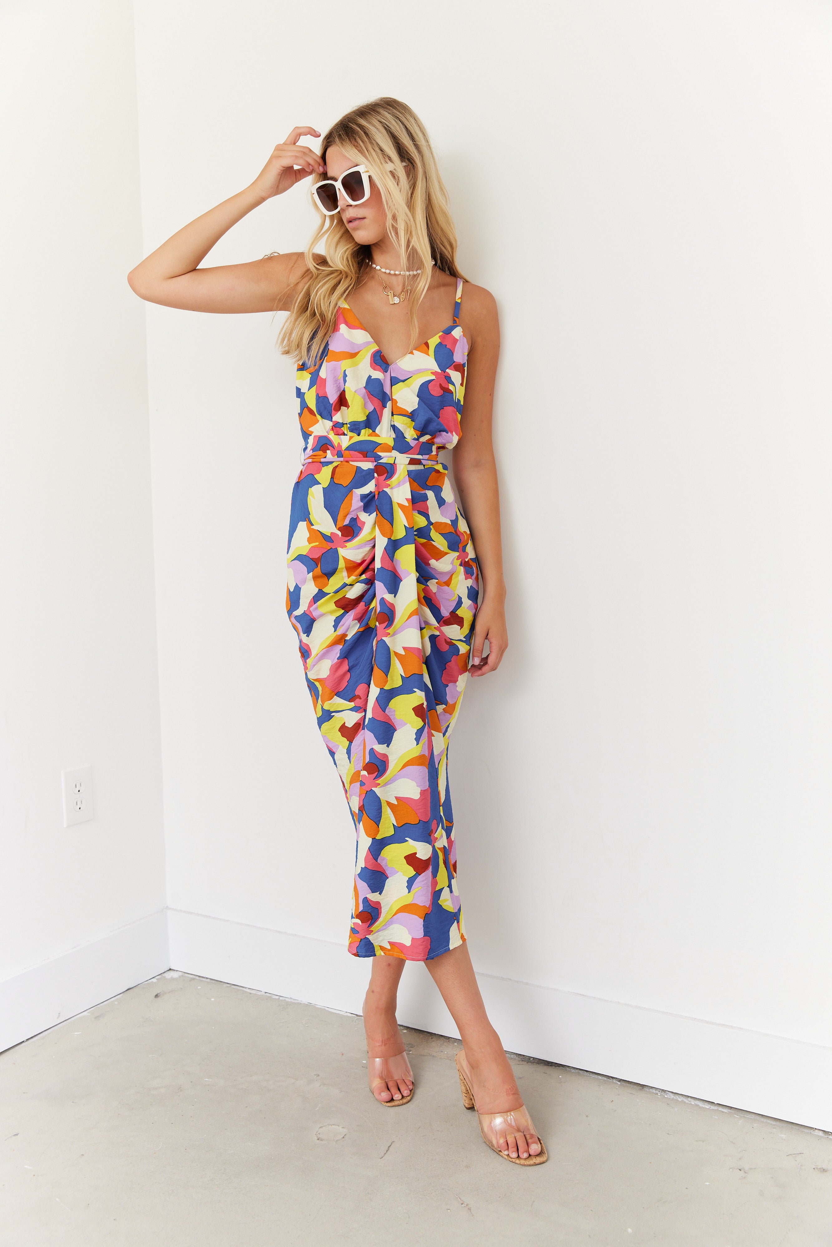 SALE - Ella Printed Woven Midi Dress