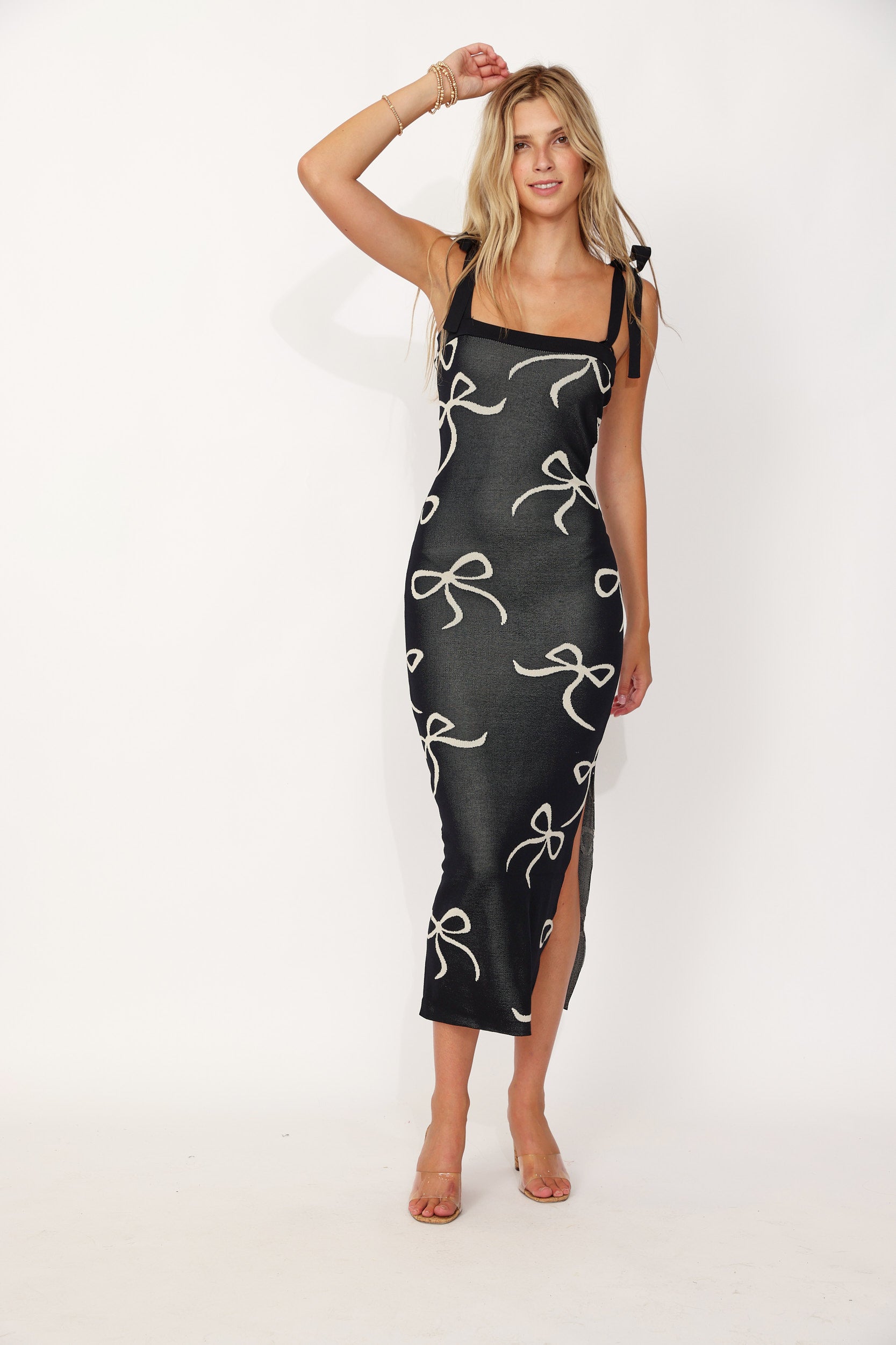 SALE - Molly Bow Detail Knit Midi Dress