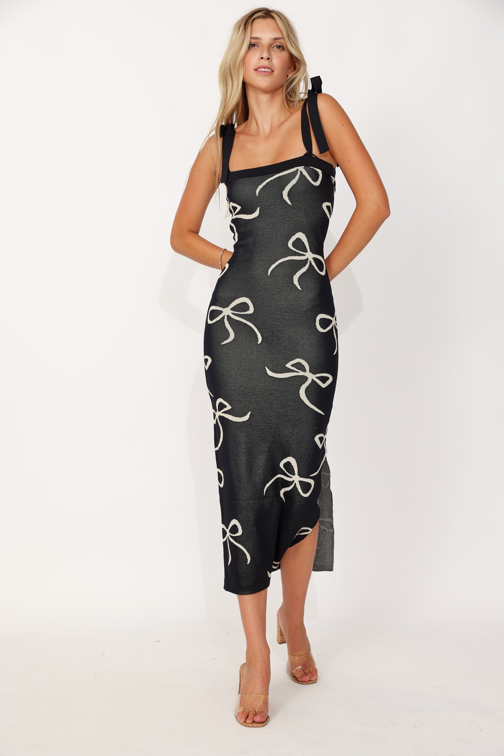SALE - Molly Bow Detail Knit Midi Dress