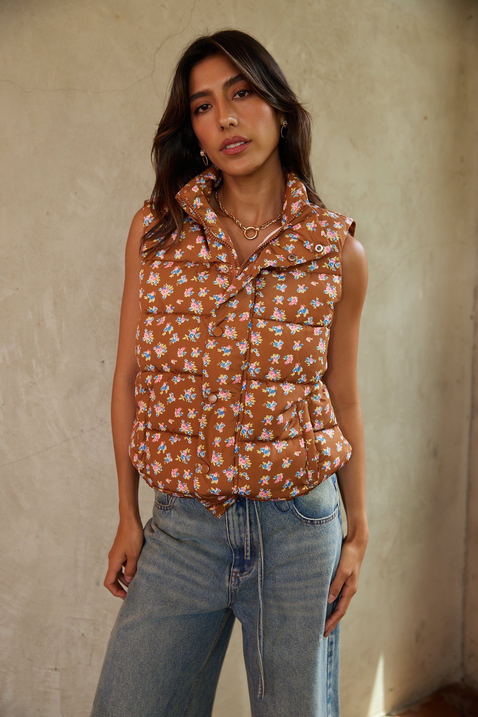 SALE - Julie Floral Puffer Vest