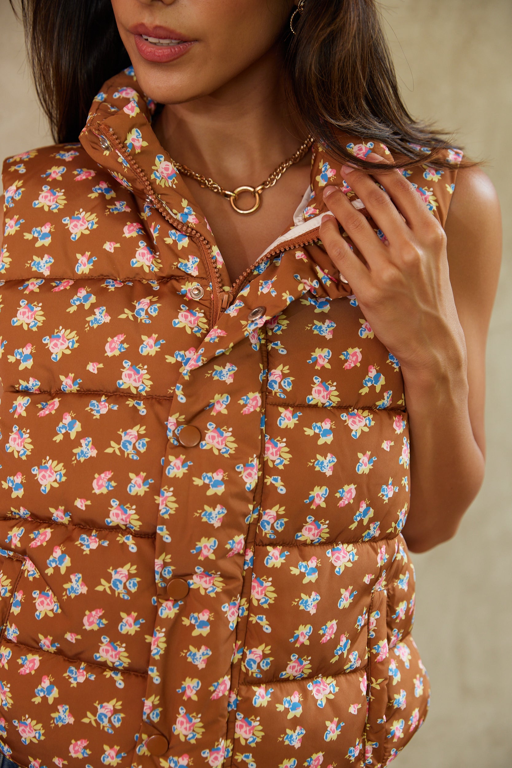 SALE - Julie Floral Puffer Vest