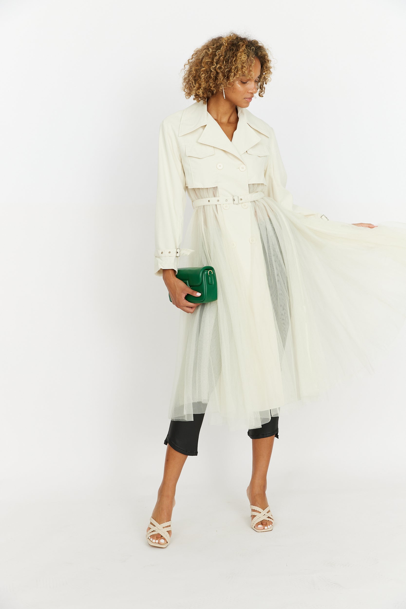 Bradshaw Tulle Detail Trench Coat