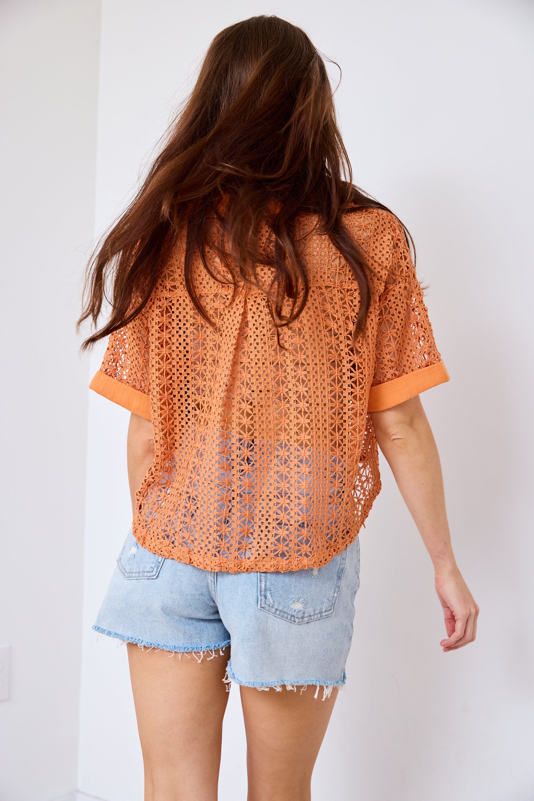 Lindsey Crochet Button Front Top - fab'rik