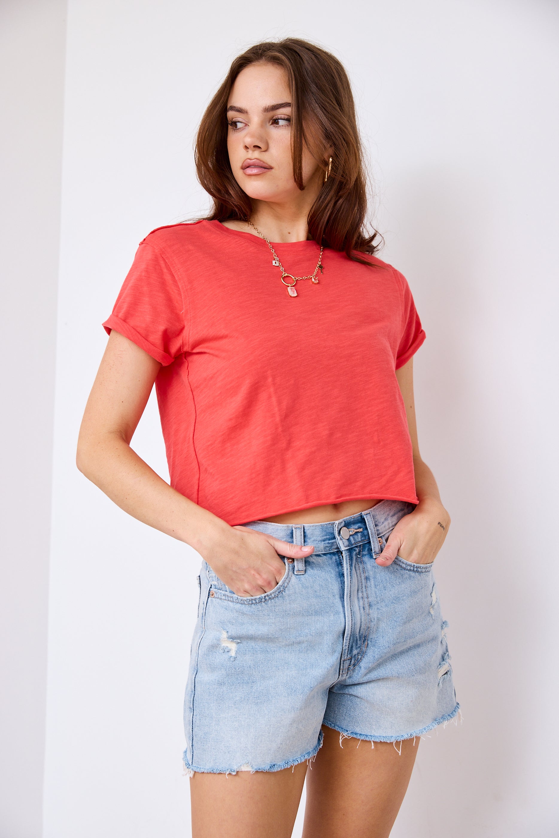 Meadows Cropped Short Sleeve Tee - fab'rik