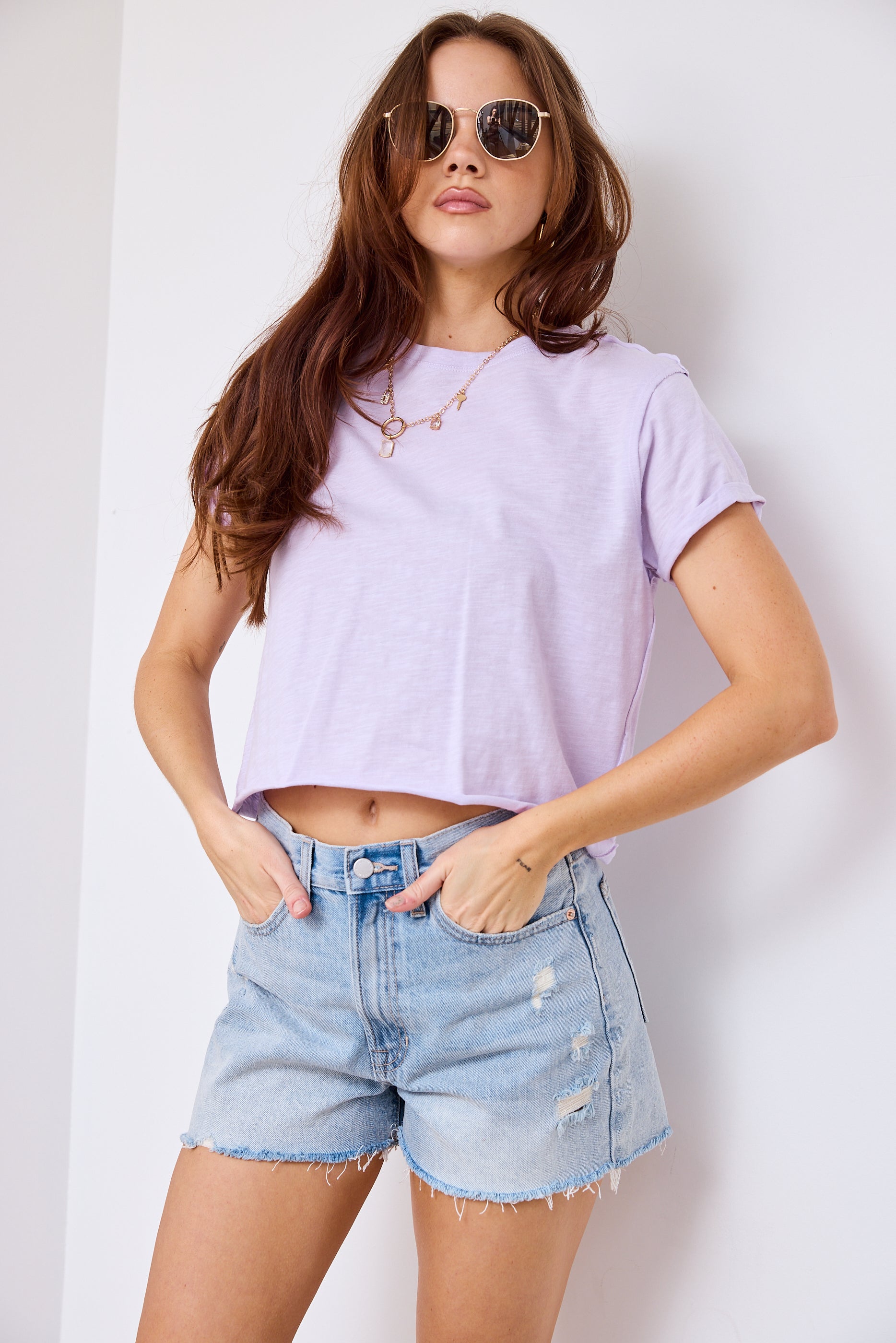 Meadows Cropped Short Sleeve Tee - fab'rik