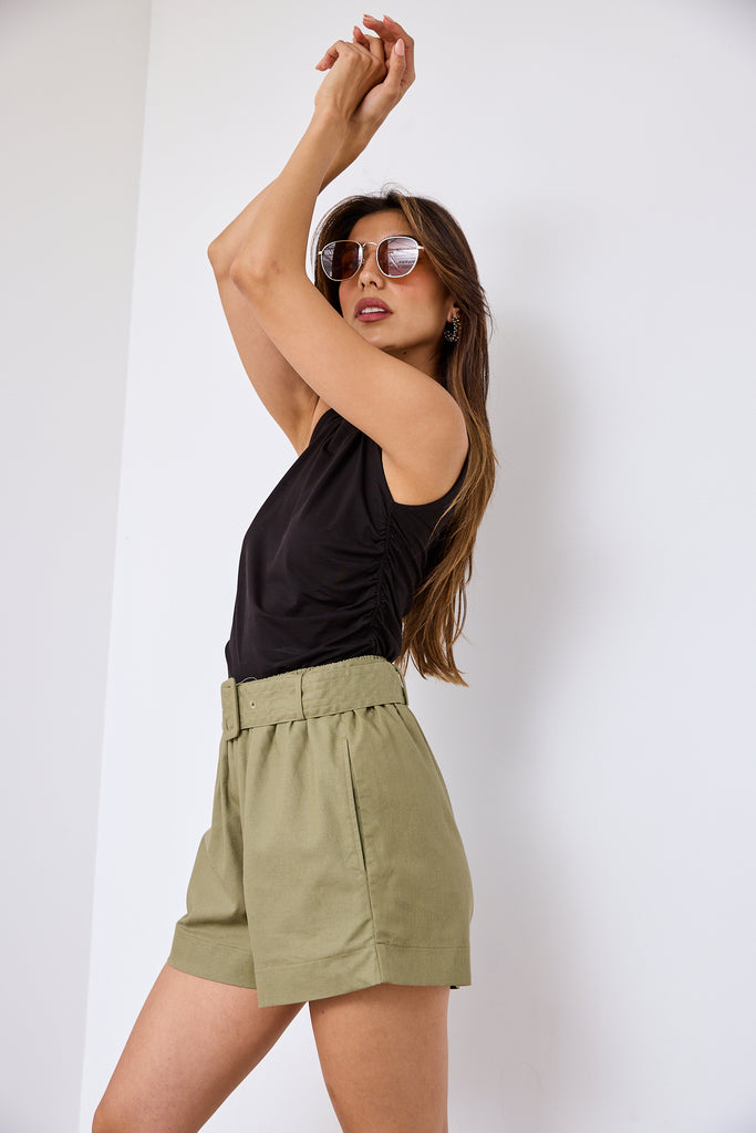 Katie Ruched Sleeveless Top - fab'rik