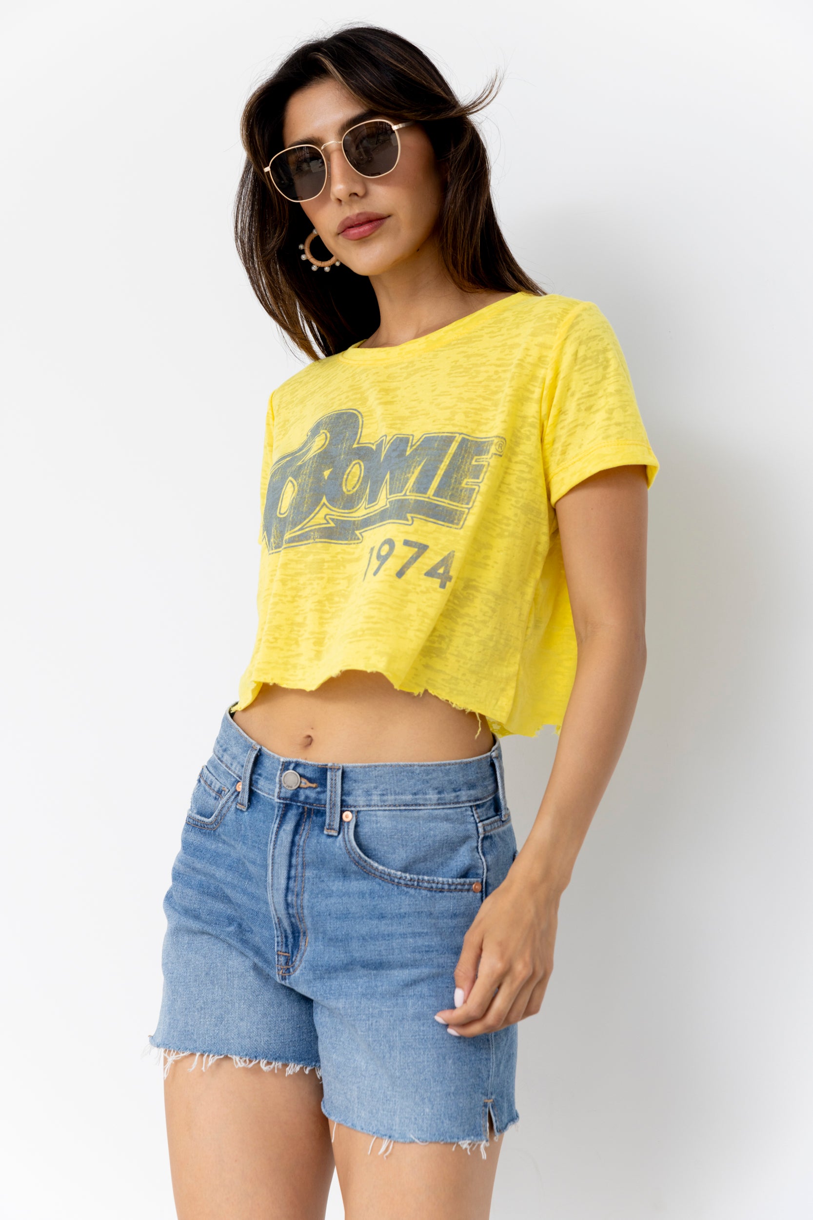Bowie 74 Burnout Crop Tee - fab'rik