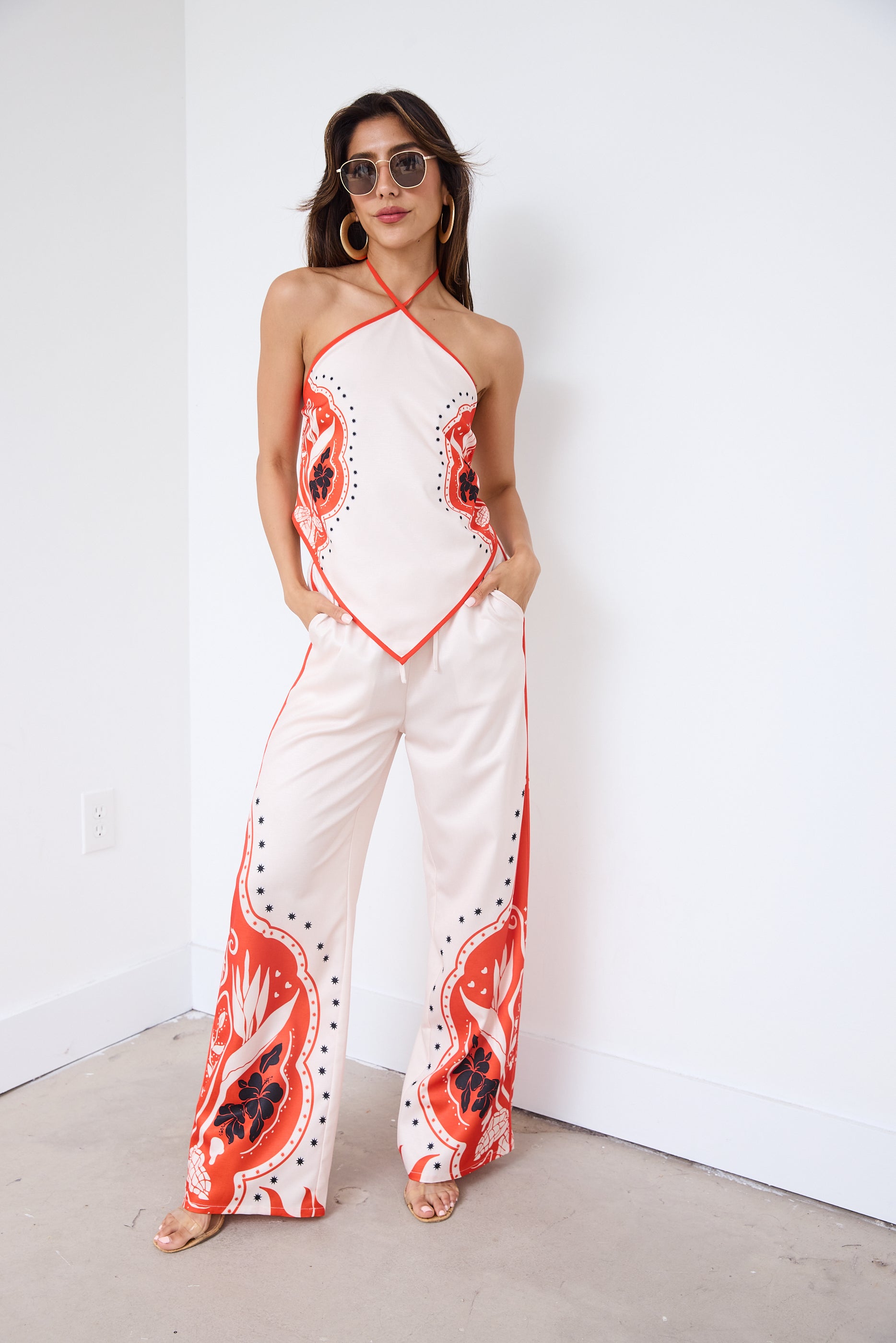 SALE - Zoe Printed Halter Top