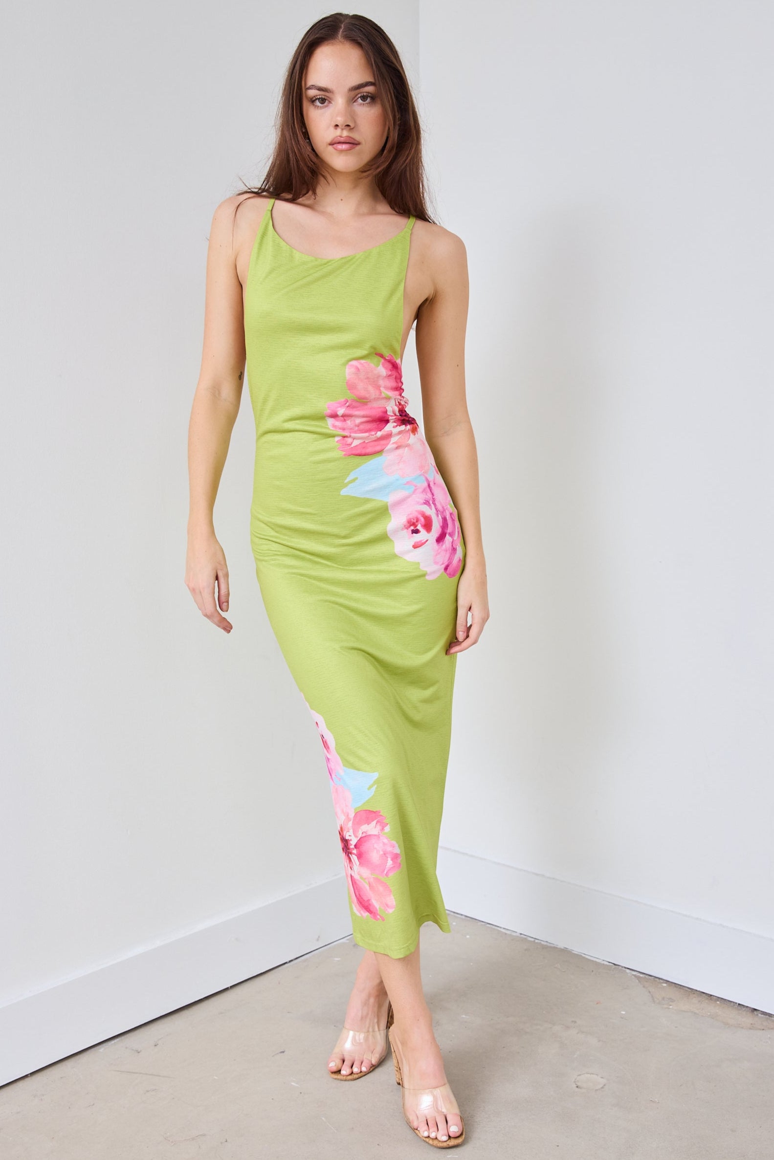 Mora Floral Print Midi Dress