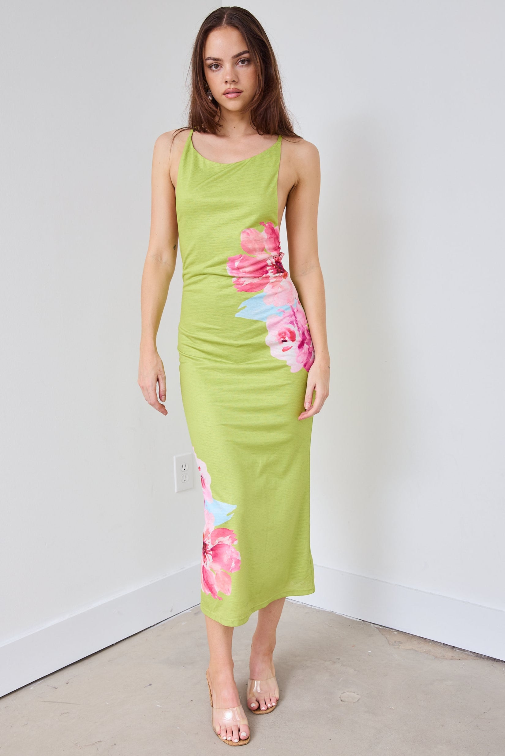 Mora Floral Print Midi Dress