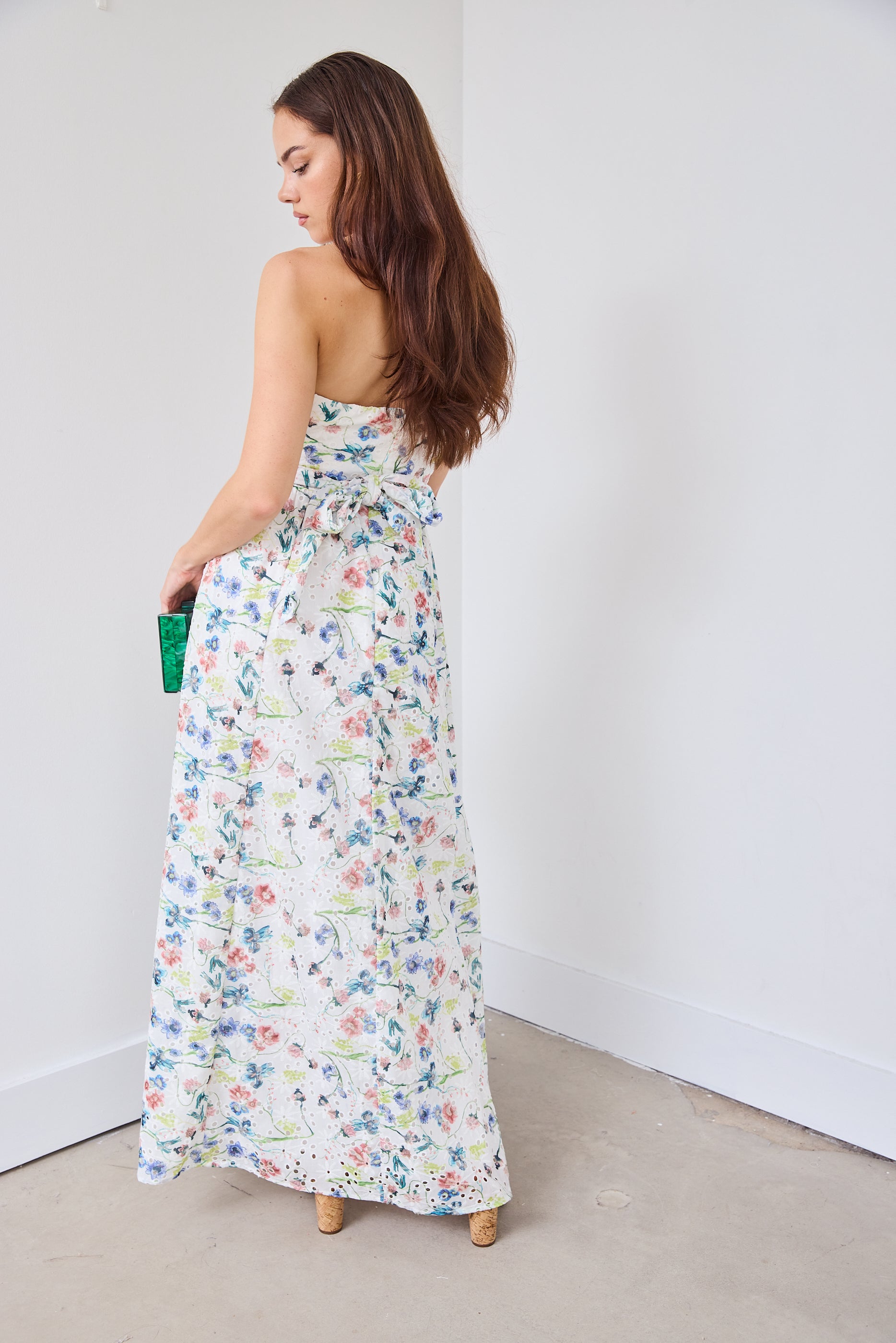 Alisha Eyelet Floral Maxi Dress - fab'rik