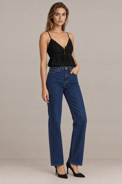 Kenny Tie-Front Eyelet Peplum Cami | fab'rik