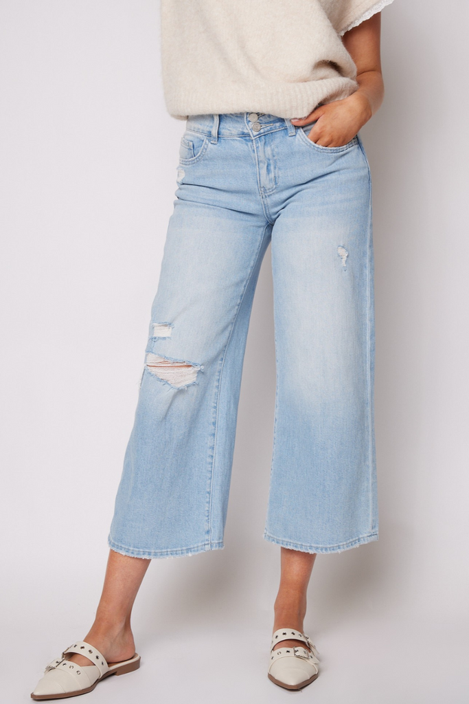 SALE - Murray High Rise Cropped Wide Leg Jeans