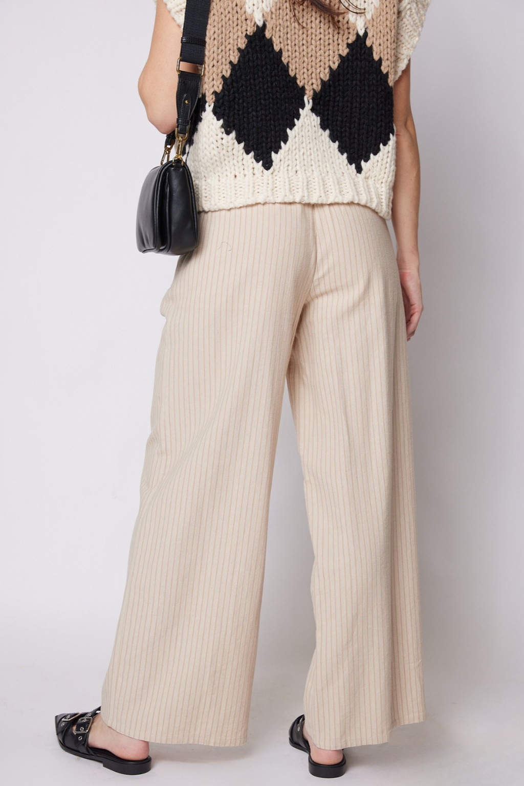 SALE - Joyce Contrast Piping Detail Linen Pants