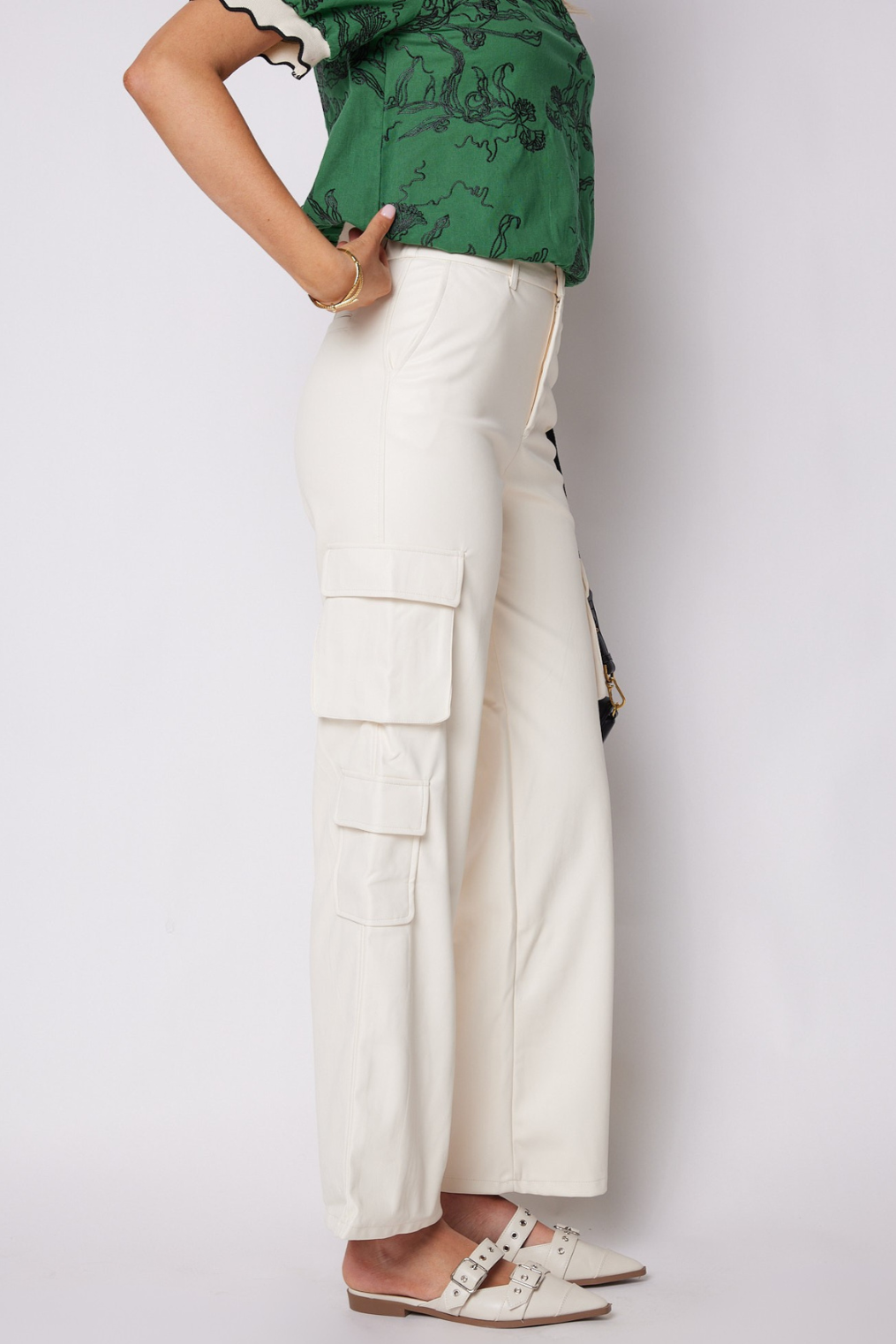 SALE - Jaimie Faux Leather Cargo Pants