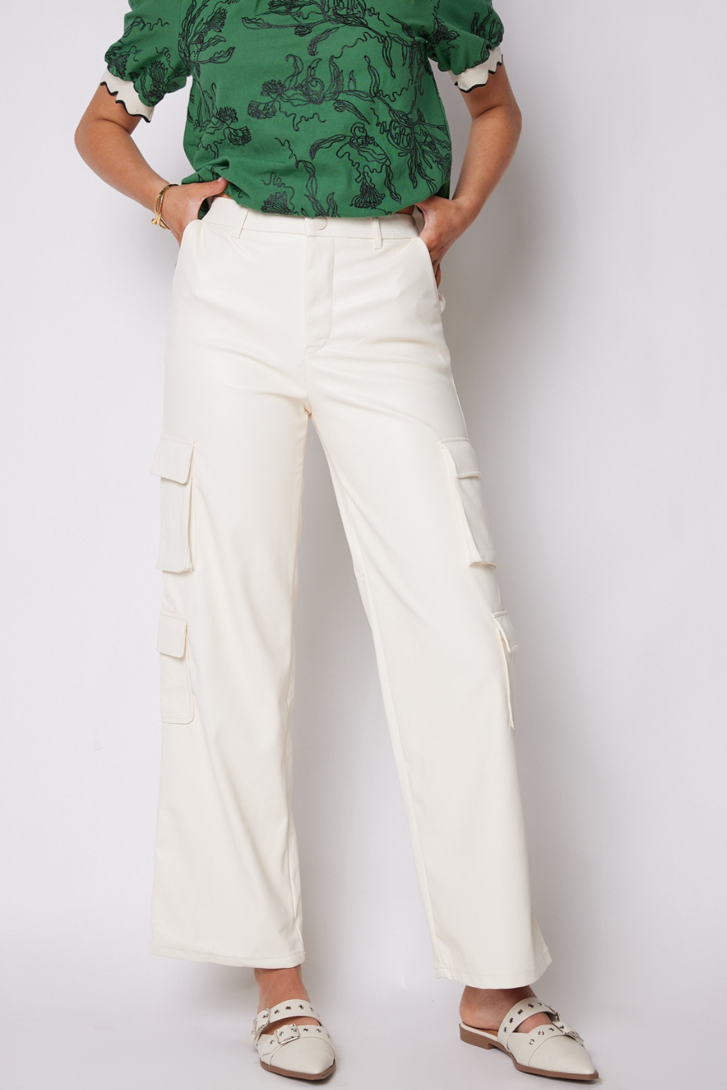 SALE - Jaimie Faux Leather Cargo Pants