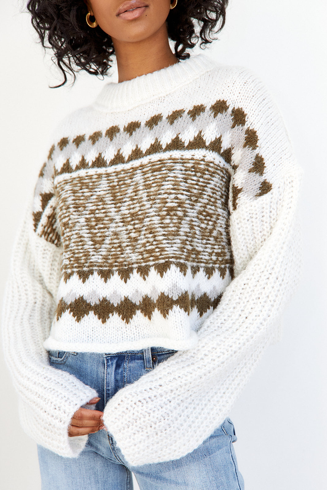 SALE - Claro Geometric Print Sweater - fab'rik