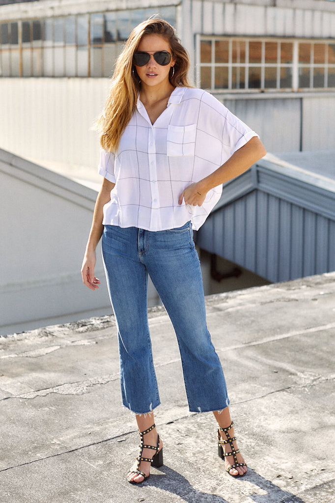 SALE - Landry Plaid Button Front Top - fab'rik