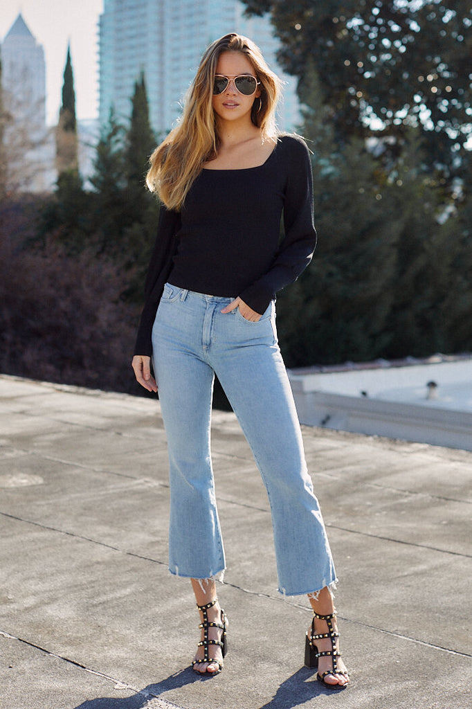 SALE - Collins Puff Sleeve Knit Top - fab'rik
