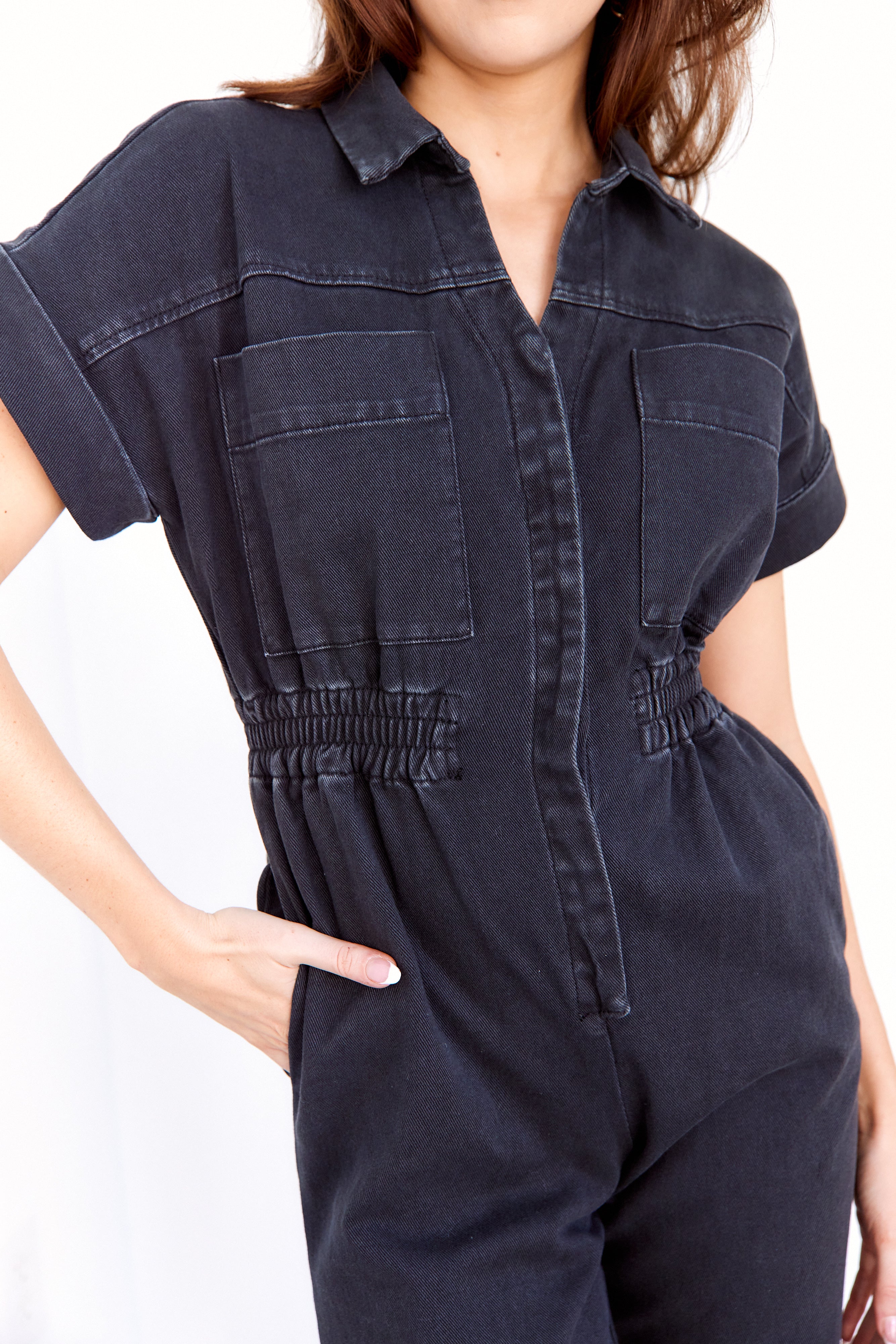 Amelia Short Sleeve Utility Jumpsuit - fab'rik