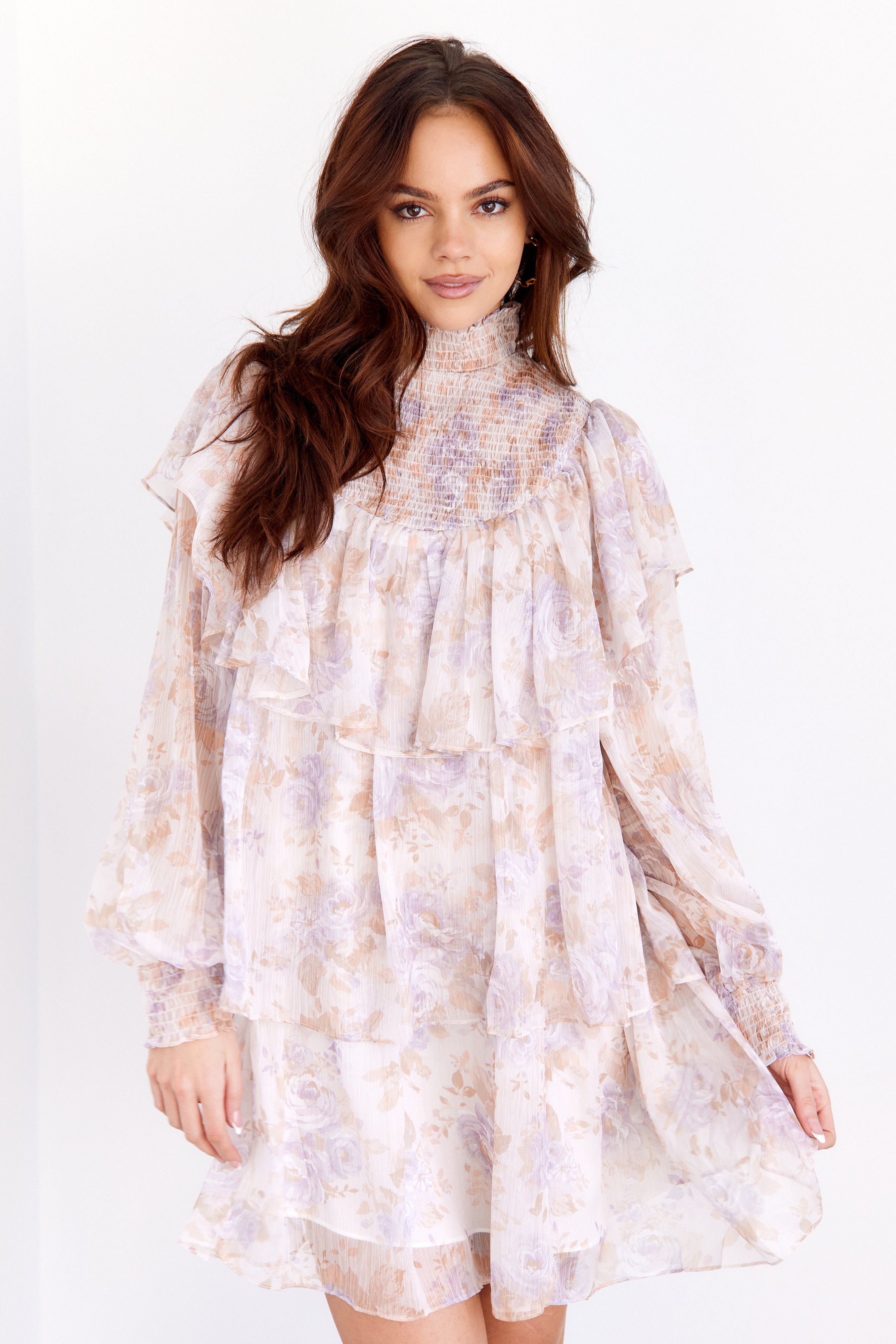 Madison Tiered Chiffon Mini Dress - fab'rik