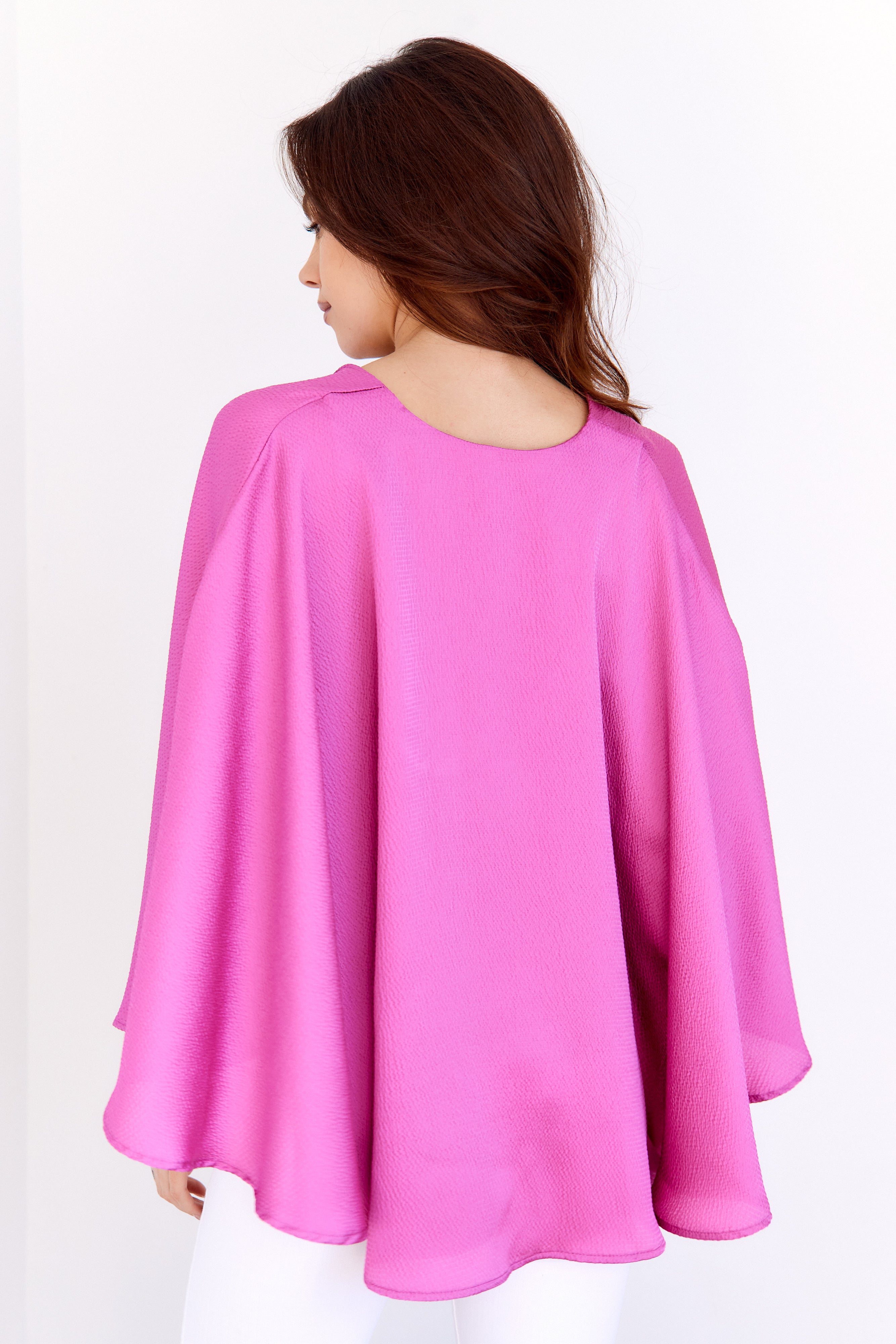 Keely Bubble Hem Cape Blouse - fab'rik