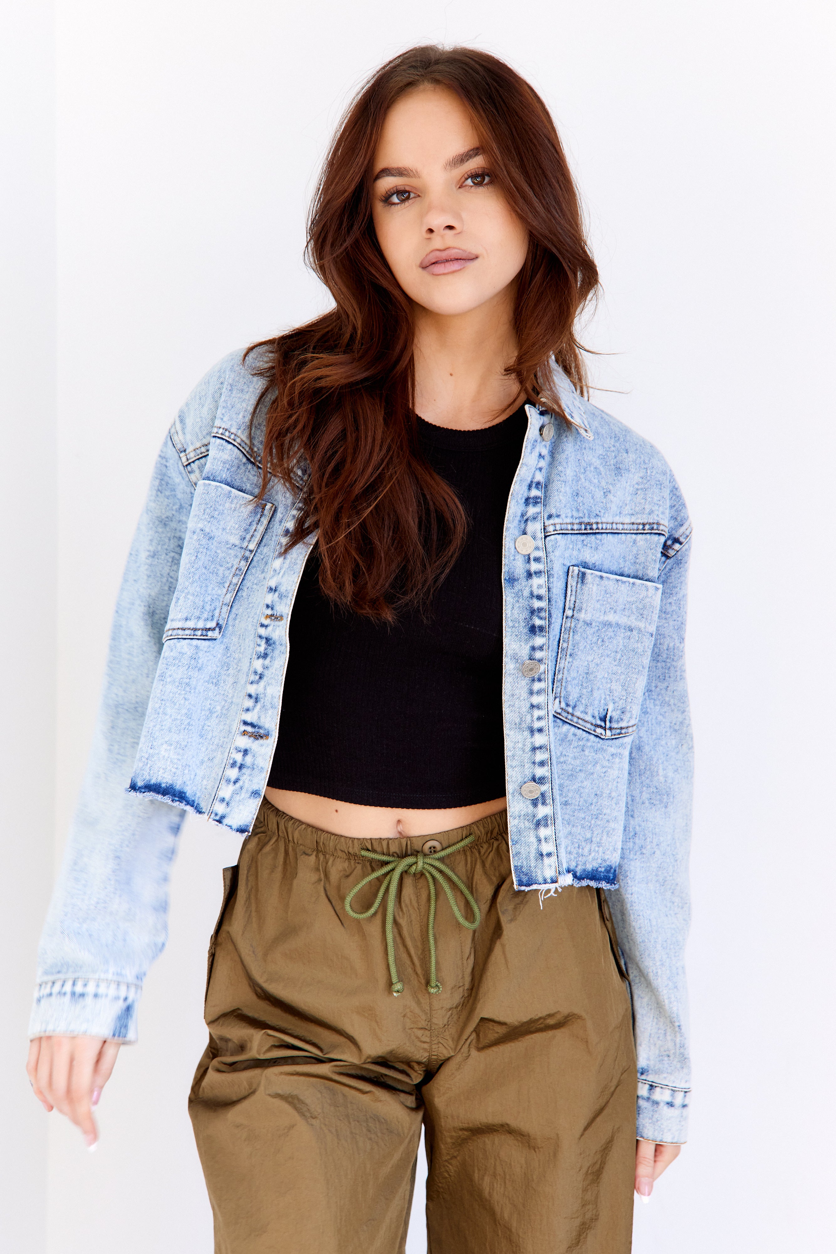 Malibu Cropped Denim Jacket - fab'rik