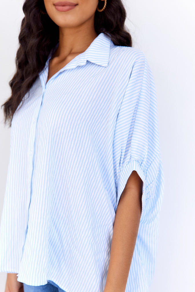 Celeste Boxy Striped Button Down - fab'rik