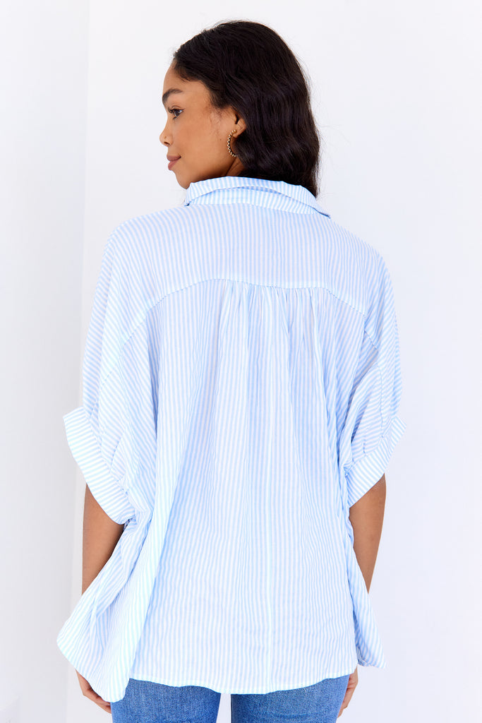 Celeste Boxy Striped Button Down - fab'rik