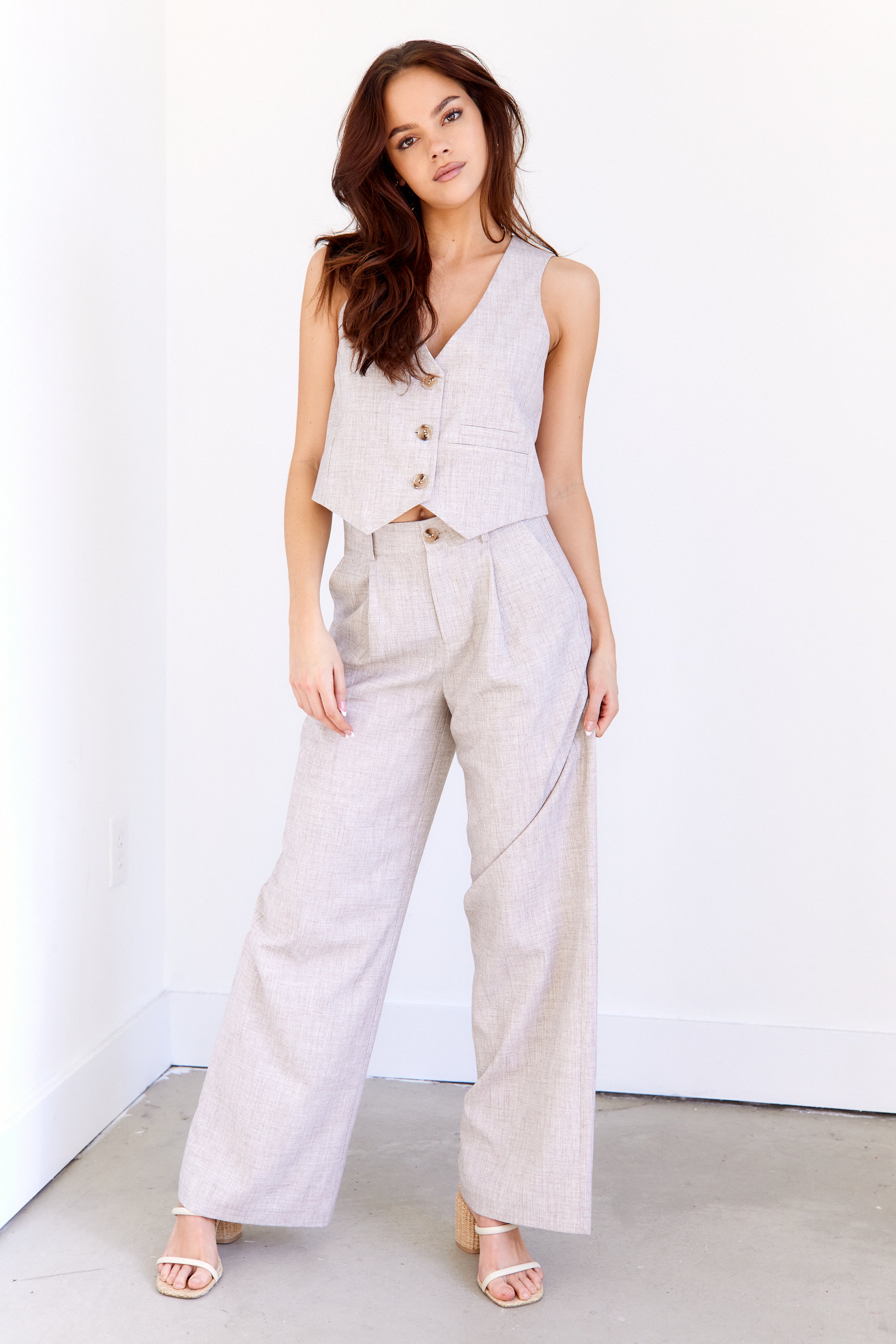 Oaklee Button Front Vest - fab'rik