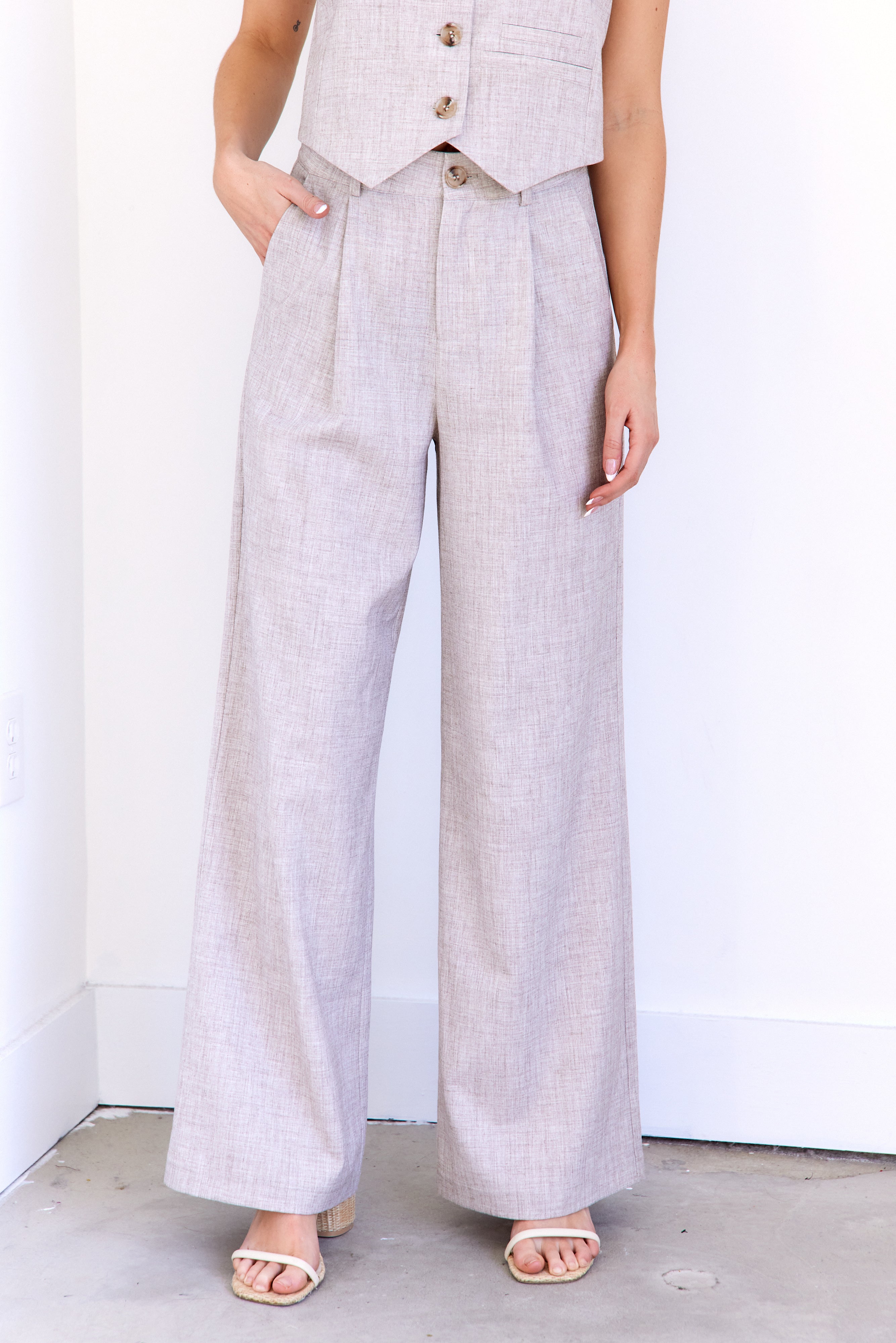 Peyton Wide Leg High Waisted Pants - fab'rik