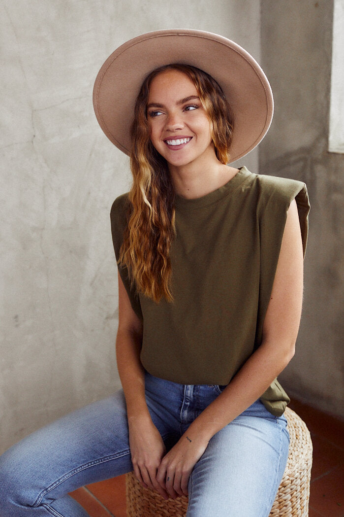 SALE - Donia Shoulder Pad Tee - fab'rik