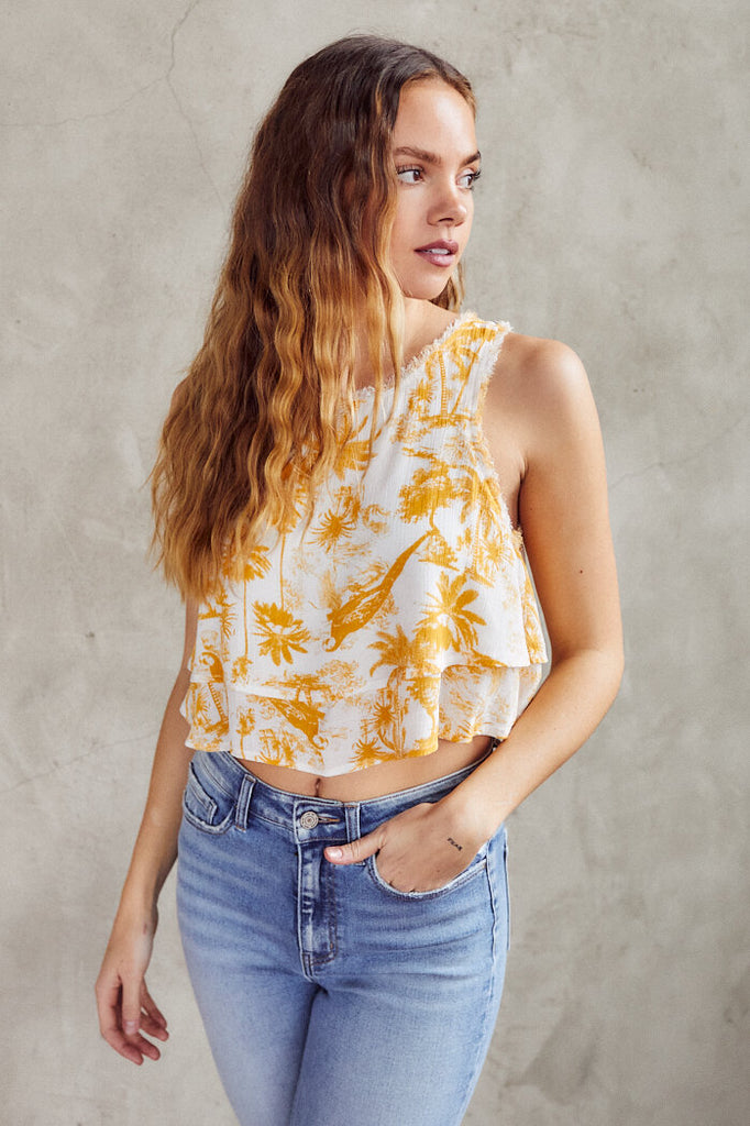 SALE - Jude Palm Print Tank - fab'rik