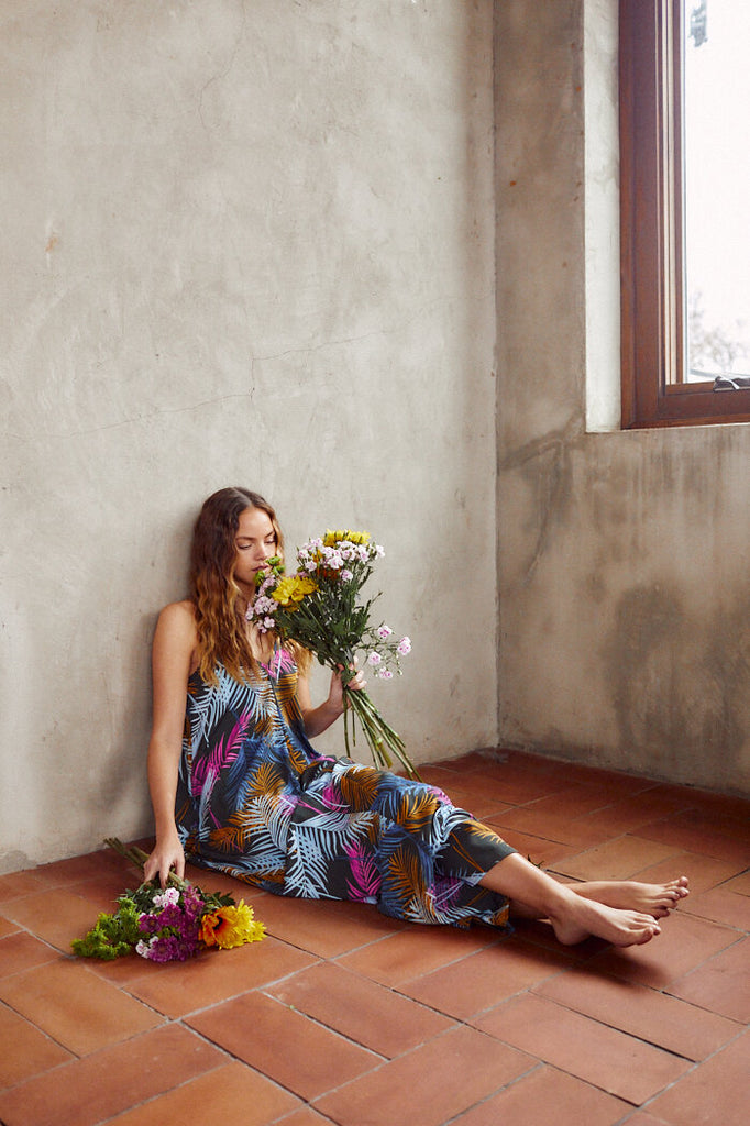 Ivey Palm Print Maxi Dress - fab'rik